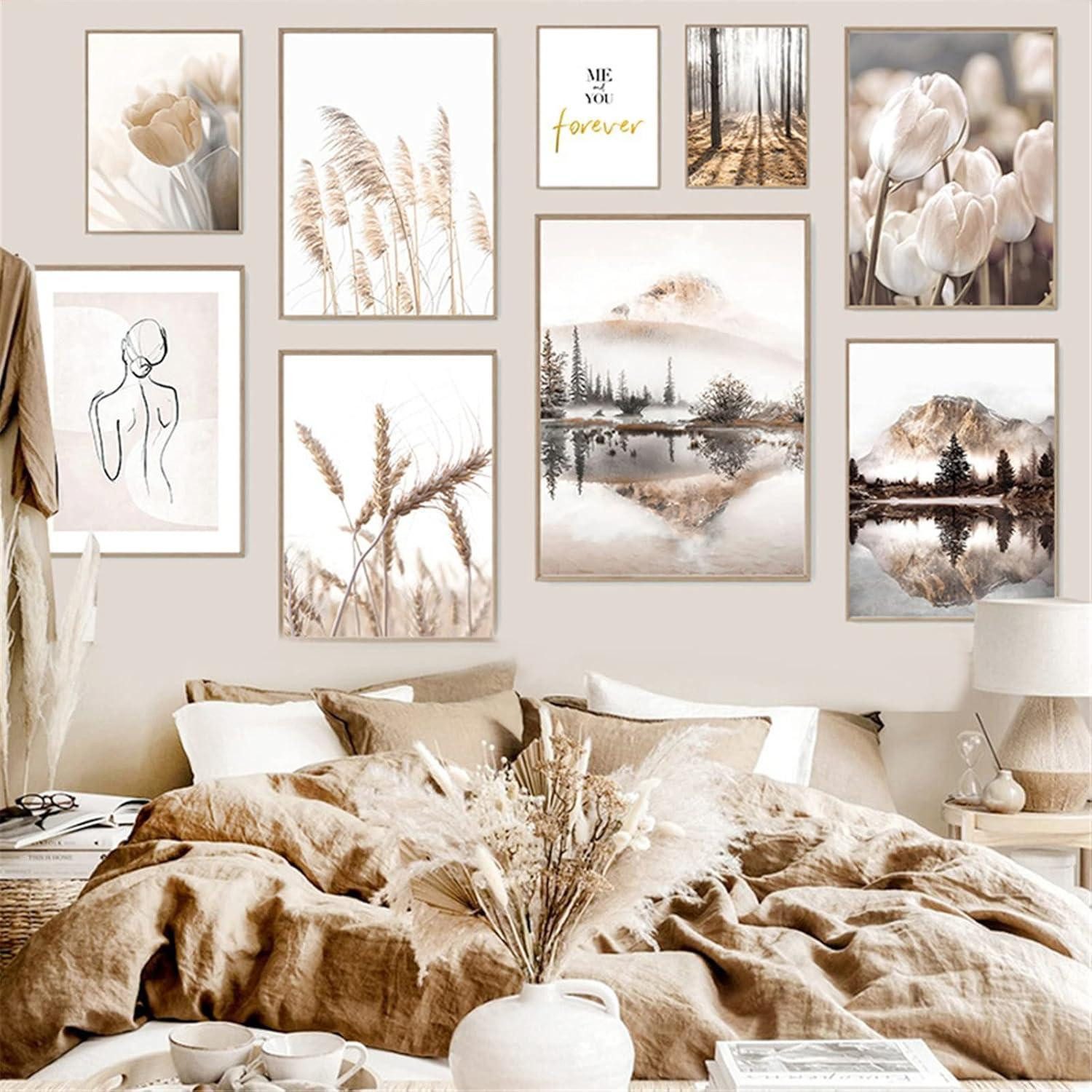 SWECOMZE Poster Premium Vintage Poster Set 3er Bilder Set Beige 50x70 cm oh günstig online kaufen