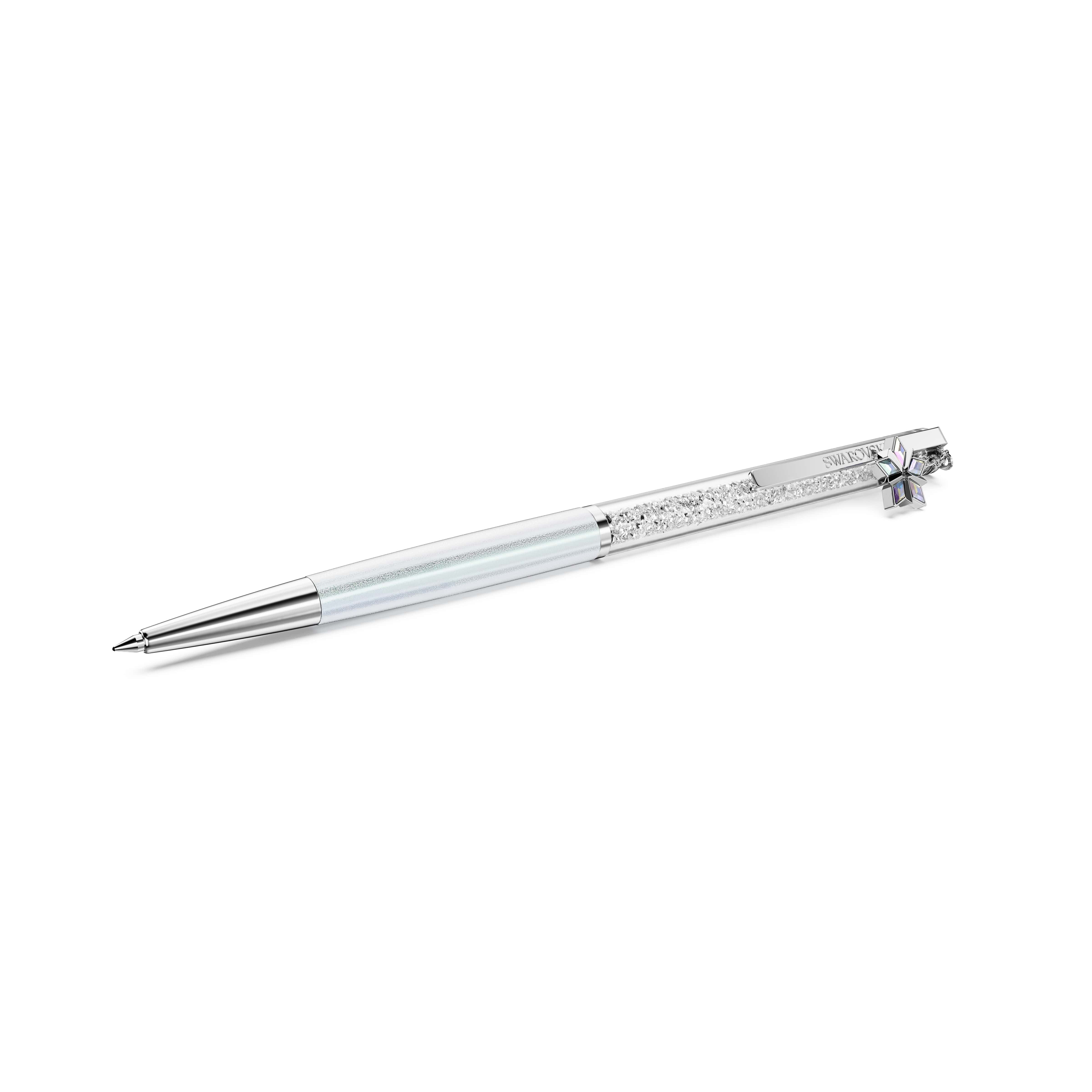 Swarovski Drehkugelschreiber Schreibgerät Geschenk CRYSTALLINE mit Eiskristall-Charm, (1-tlg), mit Swarovski® Kristallen