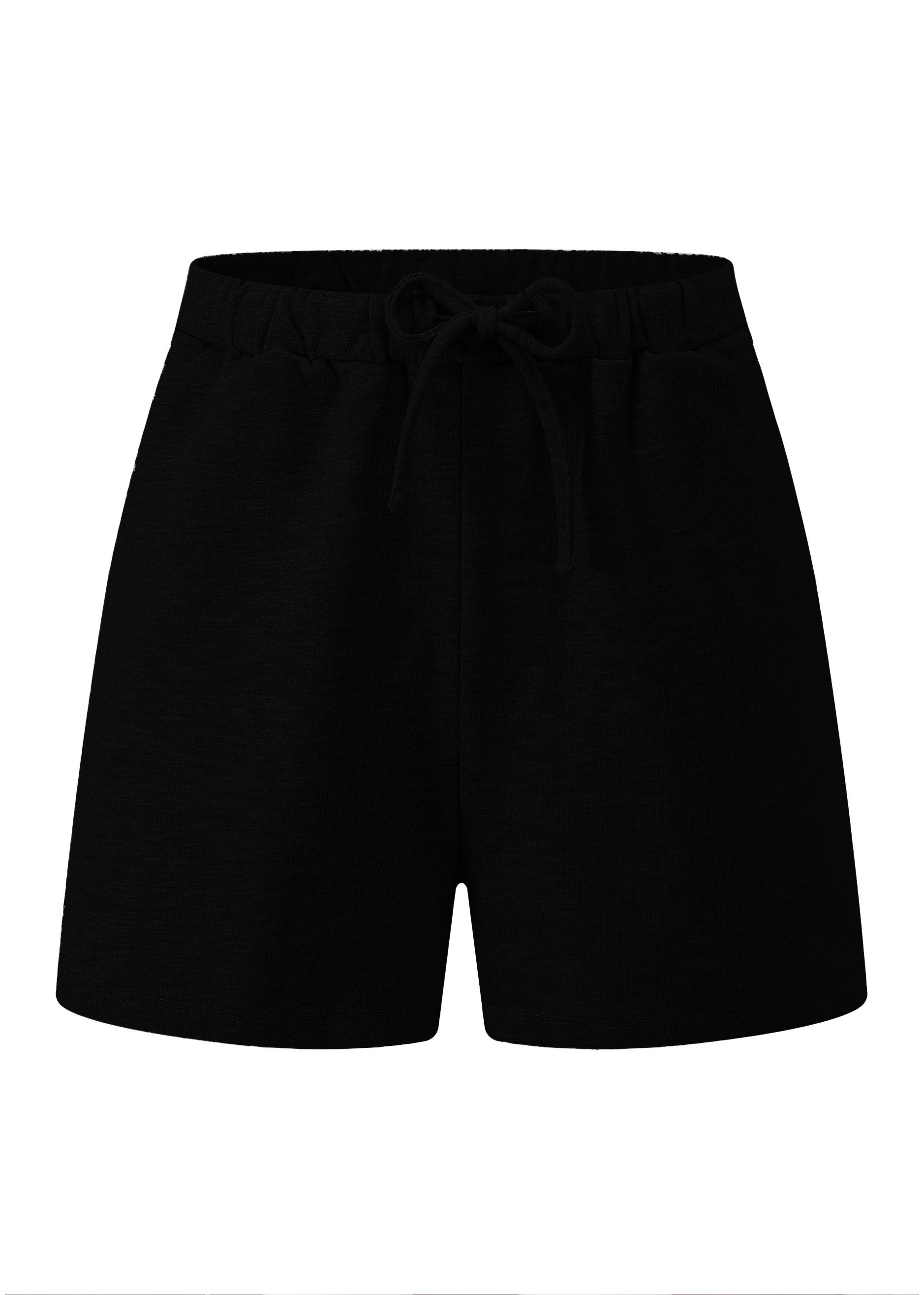 SASSYCLASSY Shorts Lässige Sweatshorts Damen casual Shorts mit elastischem Bund und Kordelzug buttergelb