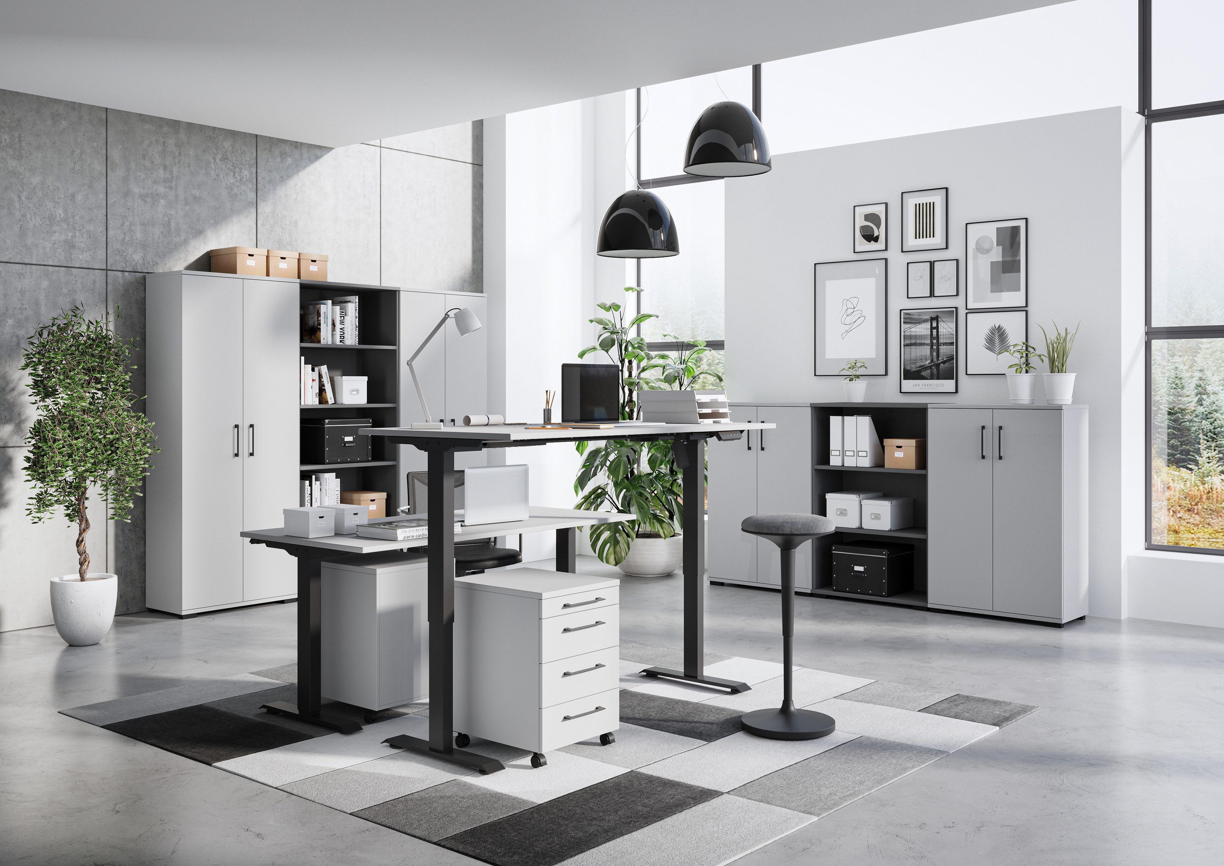 GERMANIA Büromöbel-Set Profi 3.0, Büromöbel-Set bestehend aus Schreibtisch und Rollcontainer