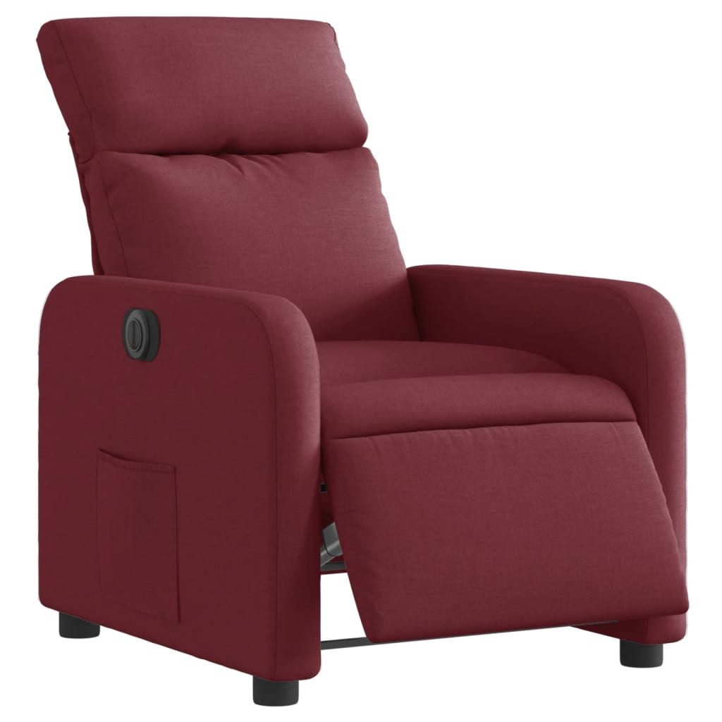 Sessel Relaxsessel Elektrisch Weinrot Stoff