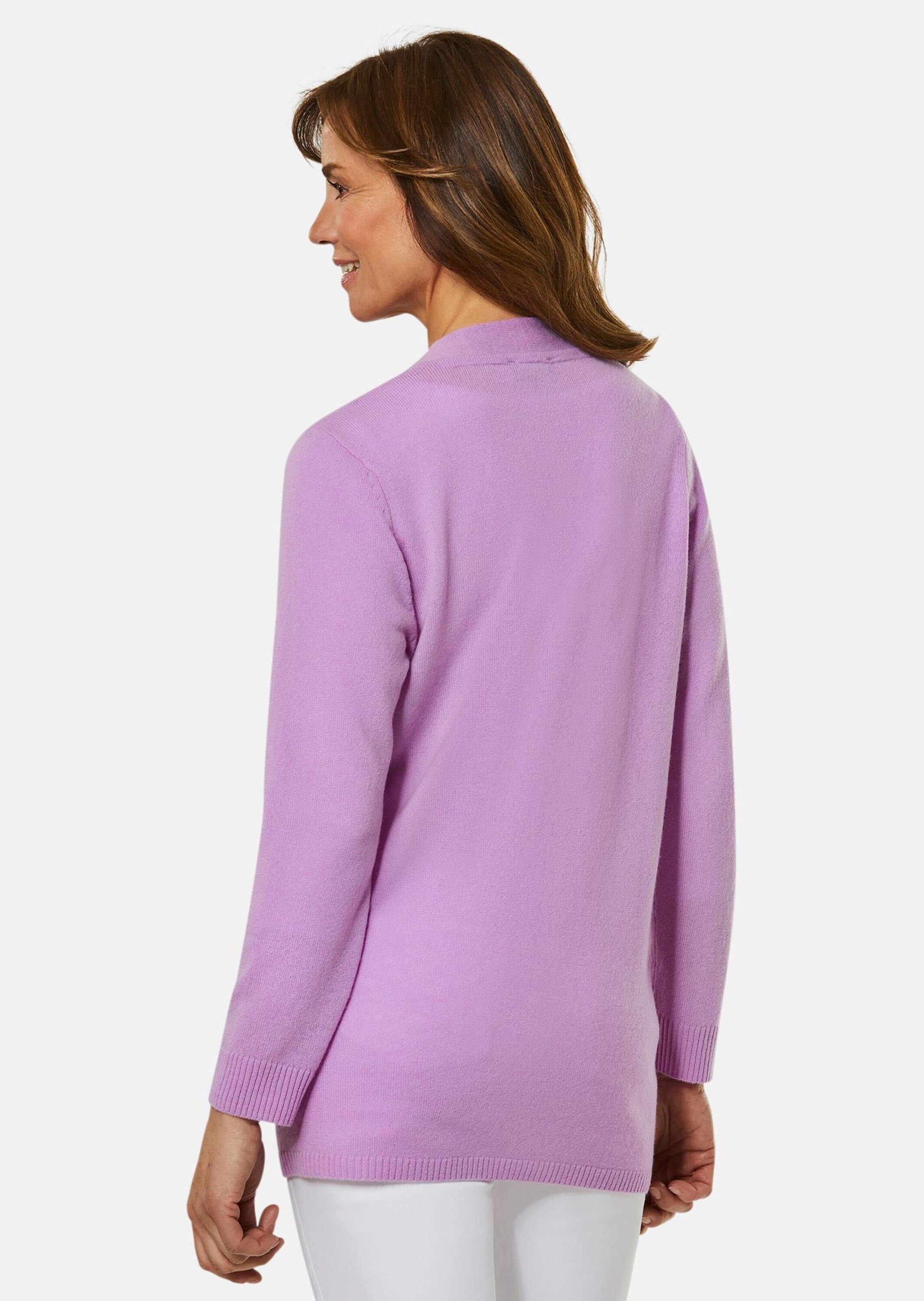 GOLDNER Strickjacke Kurzgröße: Langarm Feinstrick-Cardigan Damen Strickjacke aus reinem Kaschmir ohne Verschluss