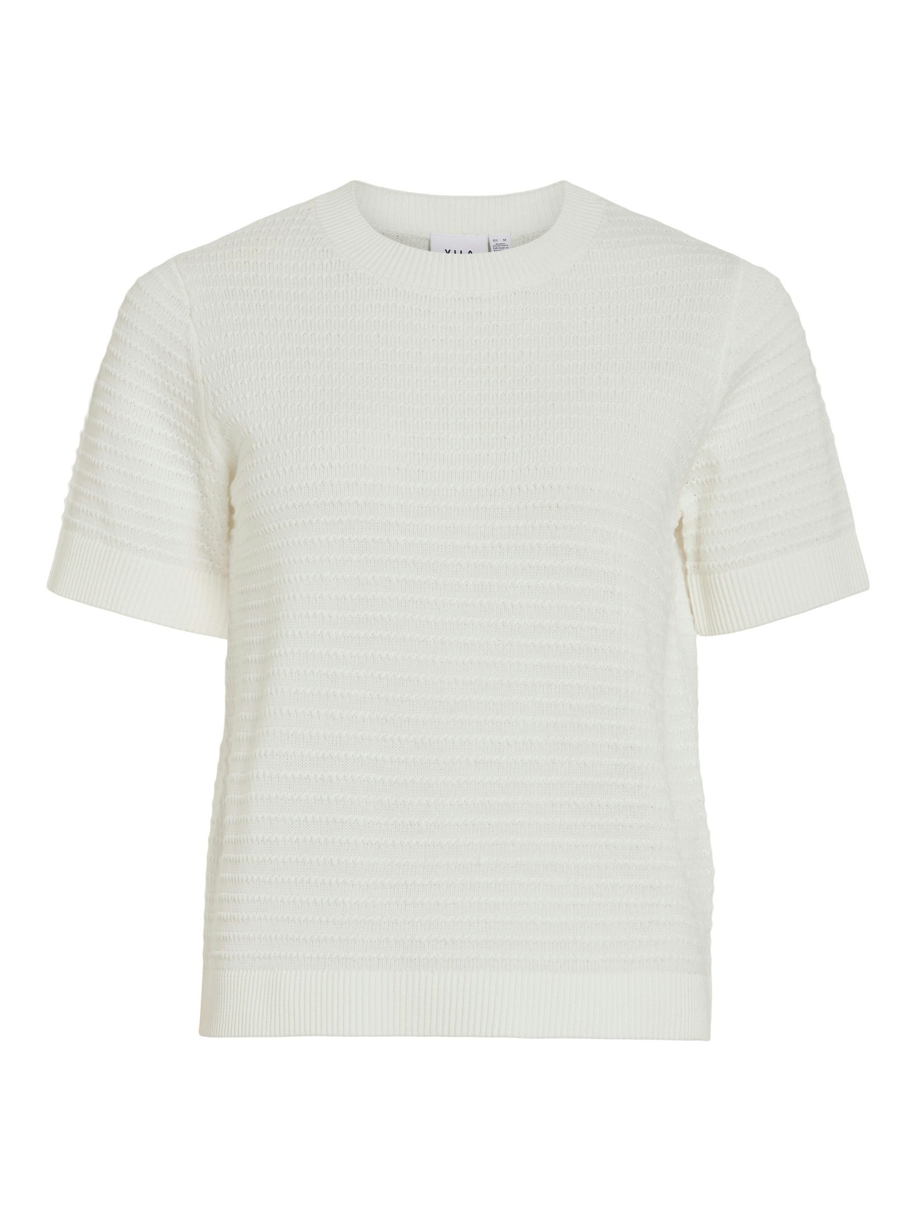 Vila Strickpullover Modischer Einfarbiger Kurzarm Pullover Rundhalsausschni günstig online kaufen