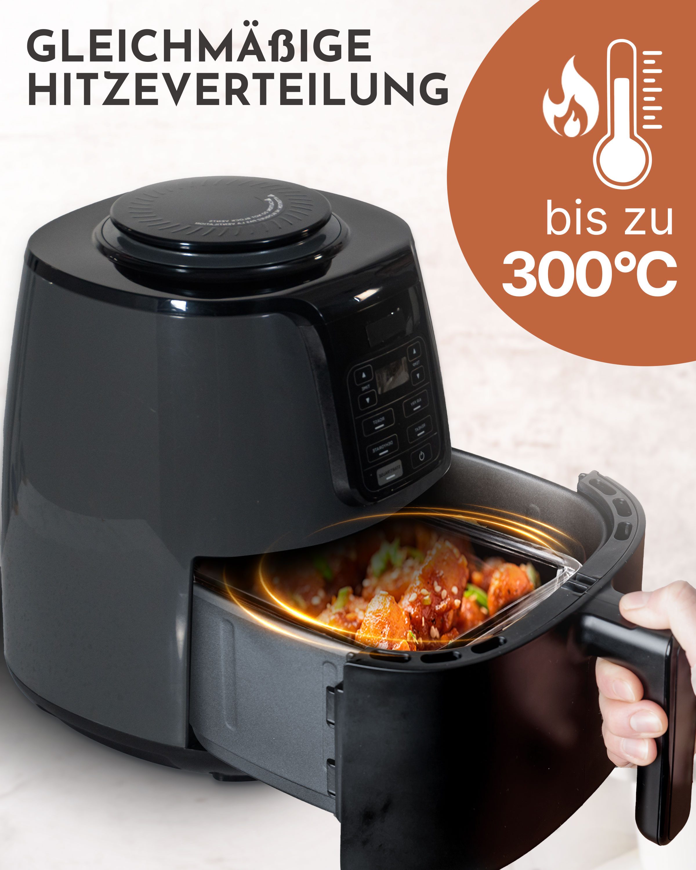 Lemontree Küchenmaschinen Zubehör-Set Glasbehälter für Airfryer –Airfryer Zubehör BPA-frei spülmaschinenfest, Zubehör für Alle gängigen Airfryer, Heißluftfritteusen, Mikrowellen, Öfen & Gefrierschränke, Vorratsdosen Set hitzebeständig bis 300°C - Ersatz für Silikonform