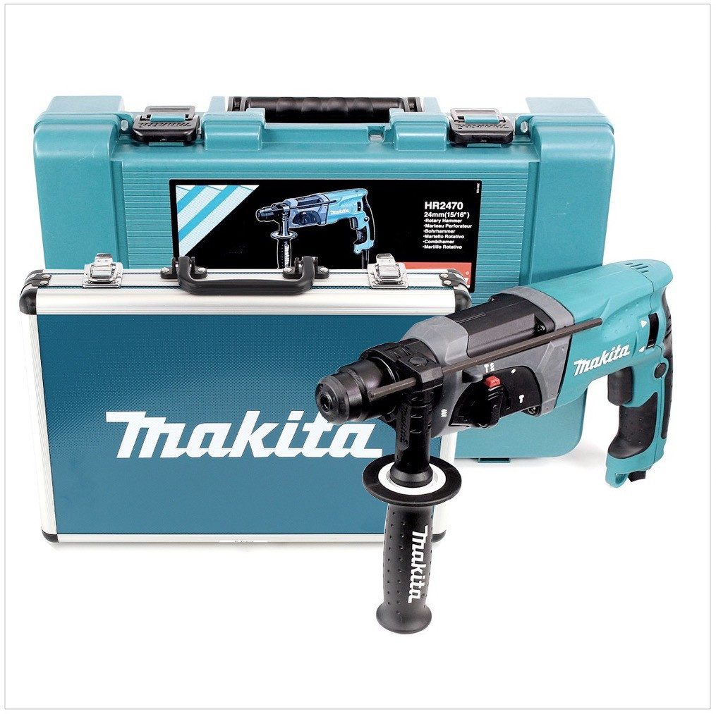 Makita Bohrhammer HR 2470 780 W SDS-Plus 24 mm Bohrhammer im Koffer + D-42444 SDS-Plus