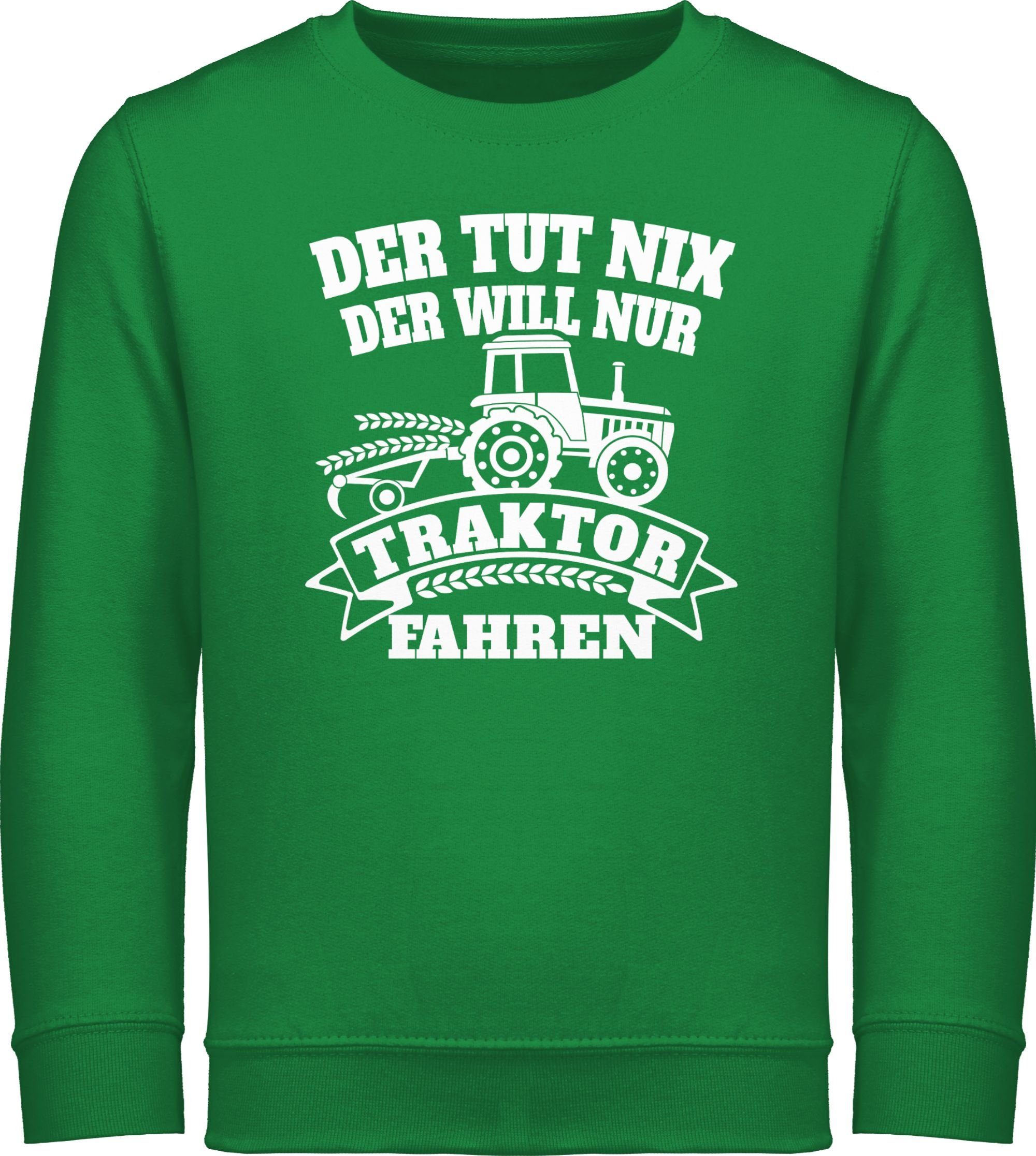 Shirtracer Sweatshirt Der tut nix der will nur Traktor fahren Traktor 1 Grün