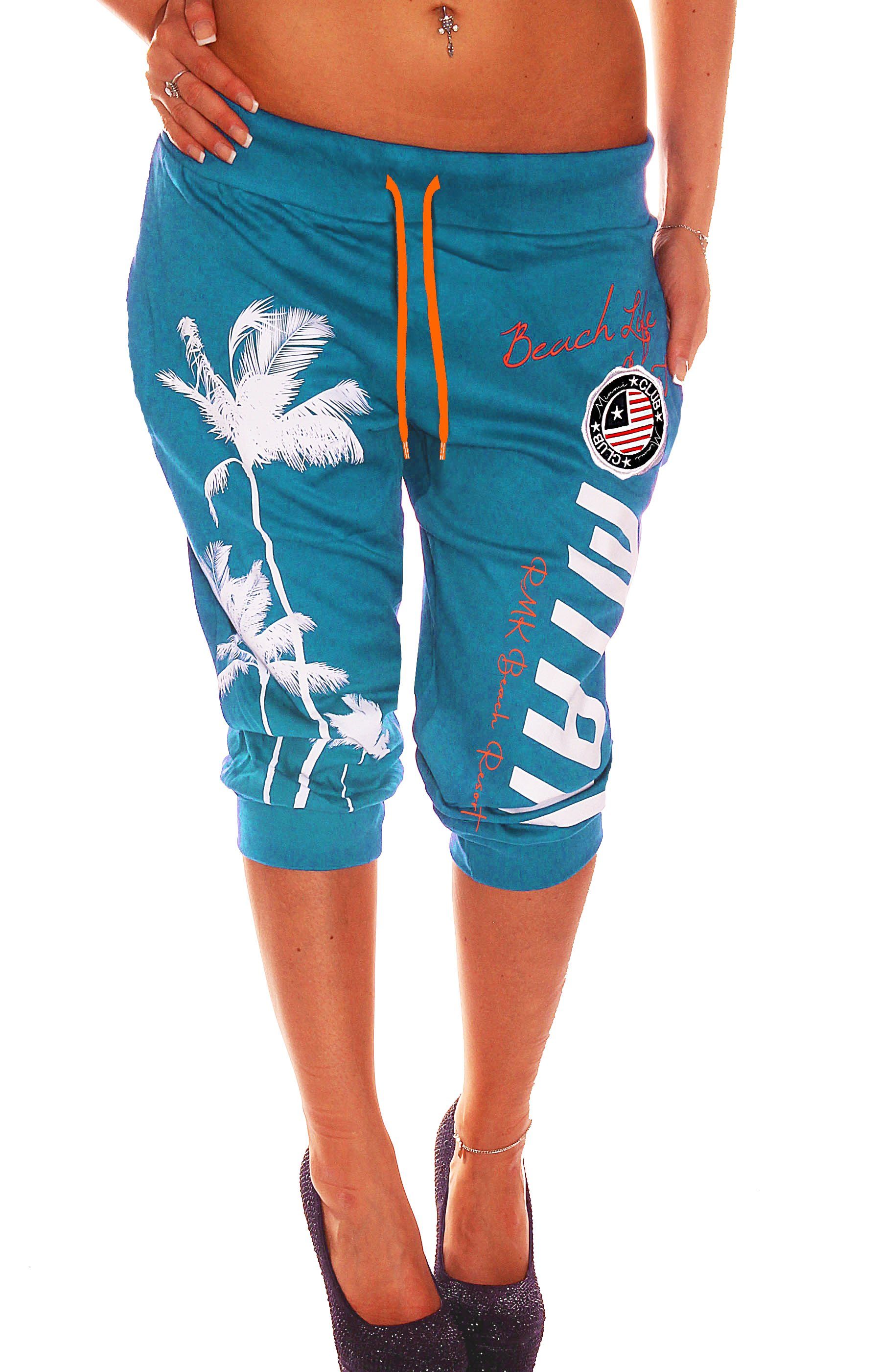 RMK Sweatshorts Damen Short Bermuda Kurze Jogginghose 3/4 Hose Sport Miami günstig online kaufen
