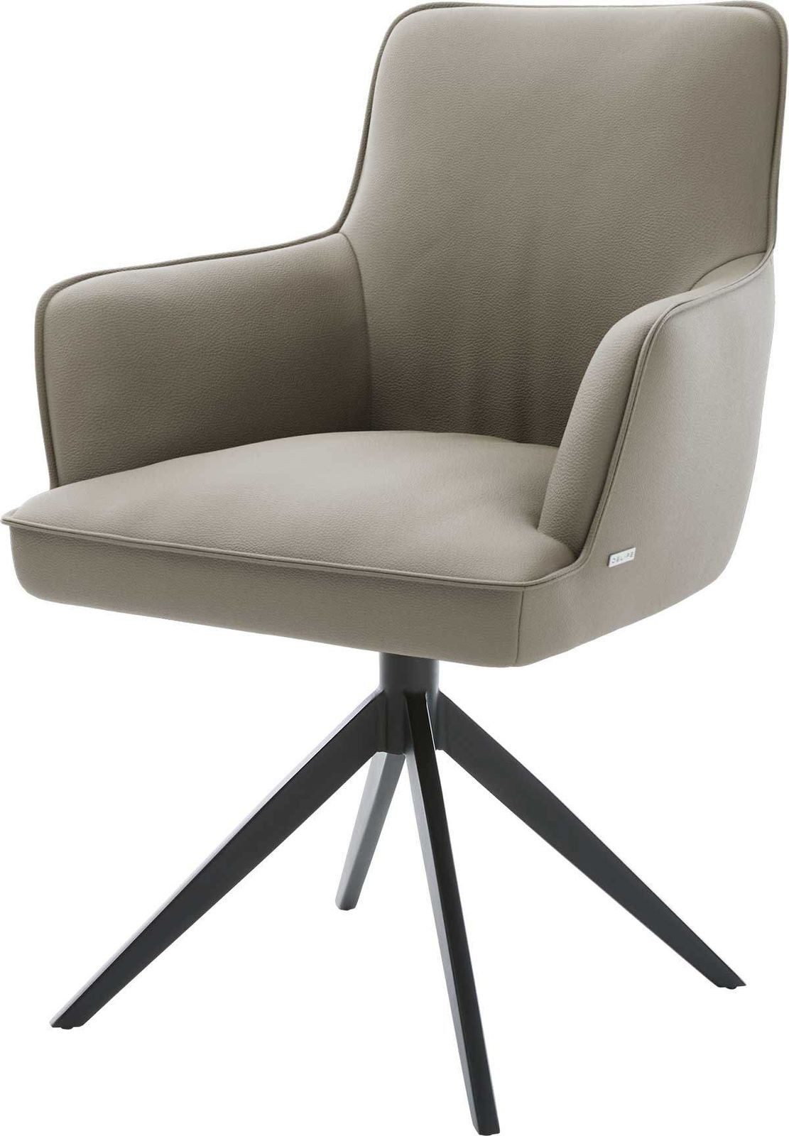 DELIFE Polsterstuhl Heira-Flex, mit Armlehnen Kreuzgestell breit Schwarz Ec günstig online kaufen