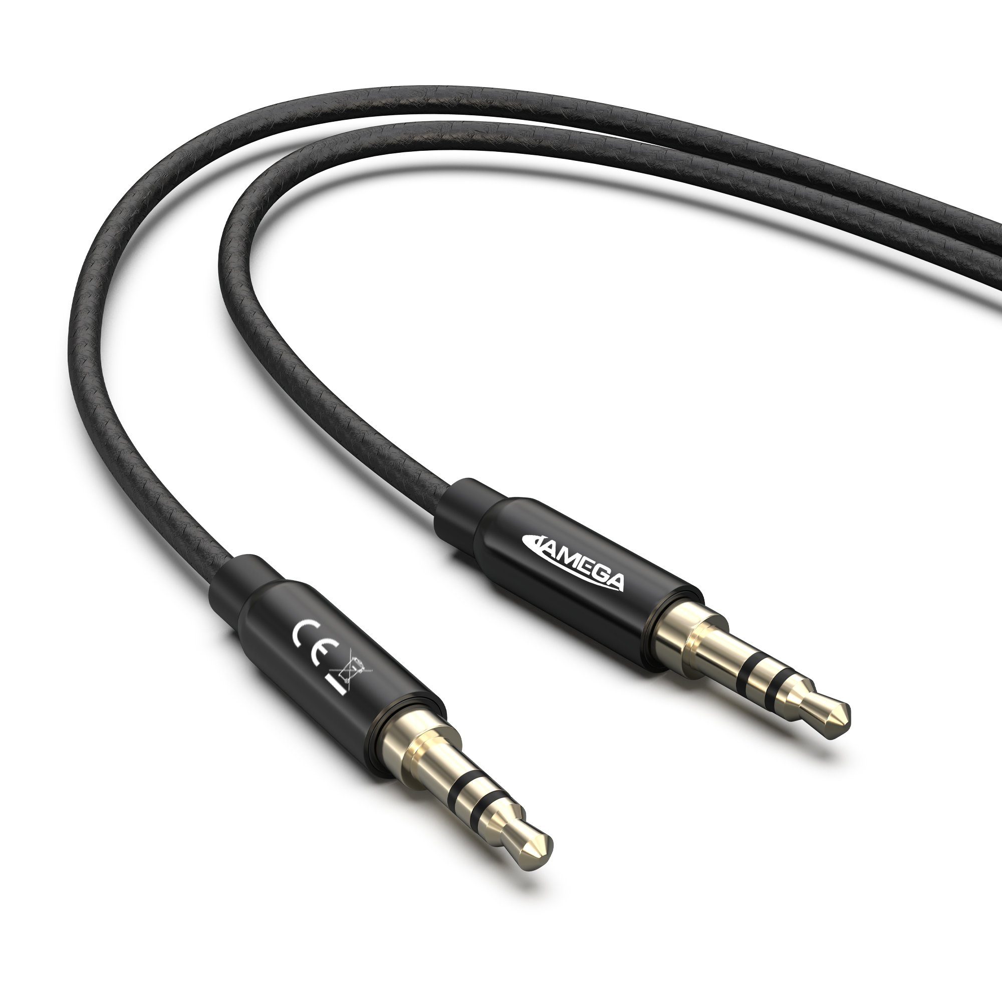 JAMEGA AUX Kabel 3,5mm Klinke-Stecker Klinken Stereo für iPhone TV Boxen Audio-Kabel, (150 cm)