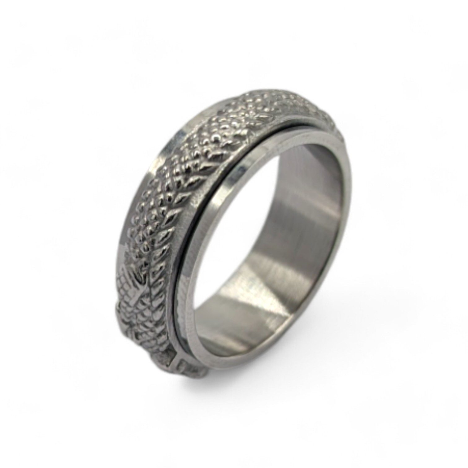 Eyecatcher Fingerring Gold o Silber Anxiety Fidget Spinner Ring Drache, Fidget Spinner Ring, Drehbarer Ring