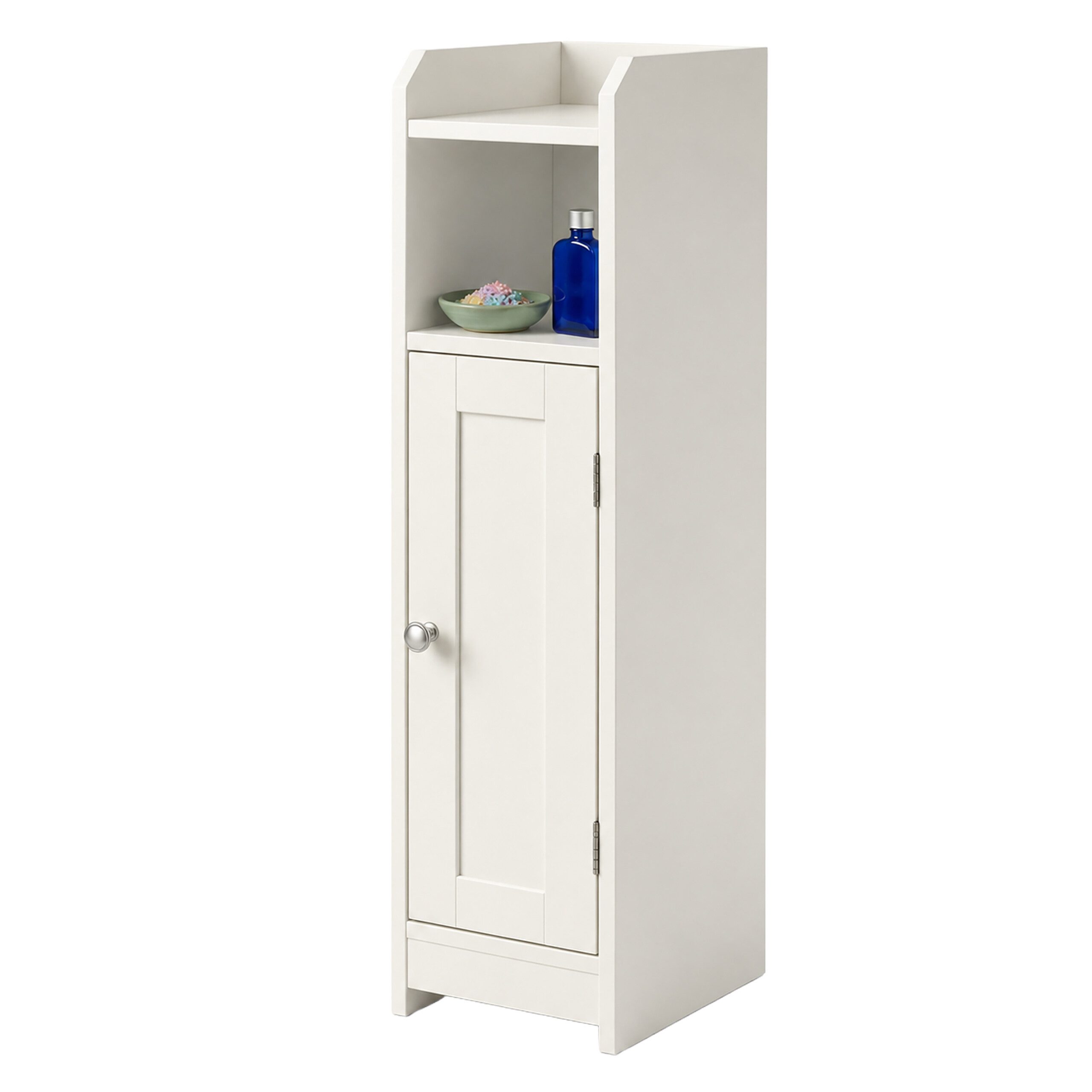 relaxdays Midischrank Weißer Badezimmerschrank (1-St) weiß