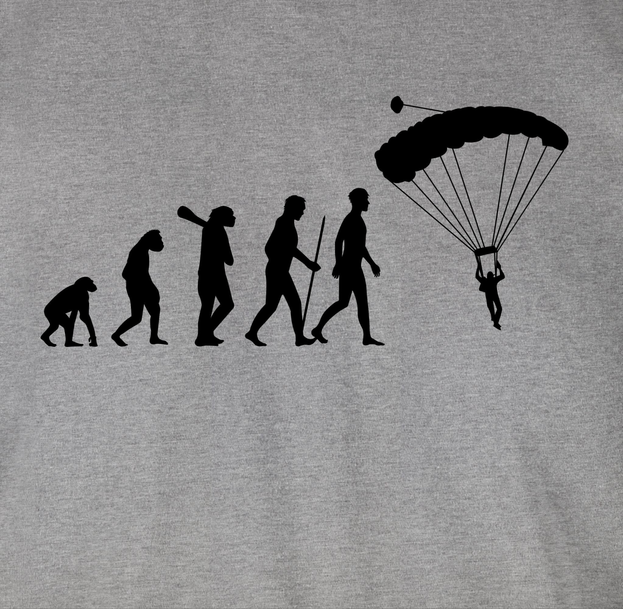 Evolution Fallschirmspringen T-Shirt Evolution Shirtracer Outfit Grau 2 meliert