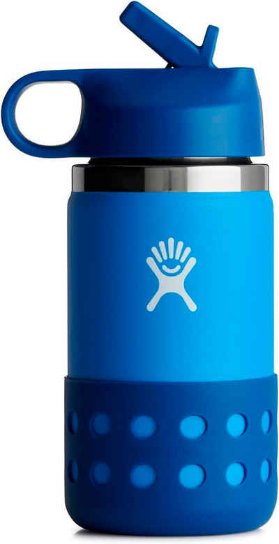Hydro Flask Trinkflasche Kids Wide Mouth Straw Cap and Boot, TempShield™ - doppelwandige Vakuumisolierung, 355 ml