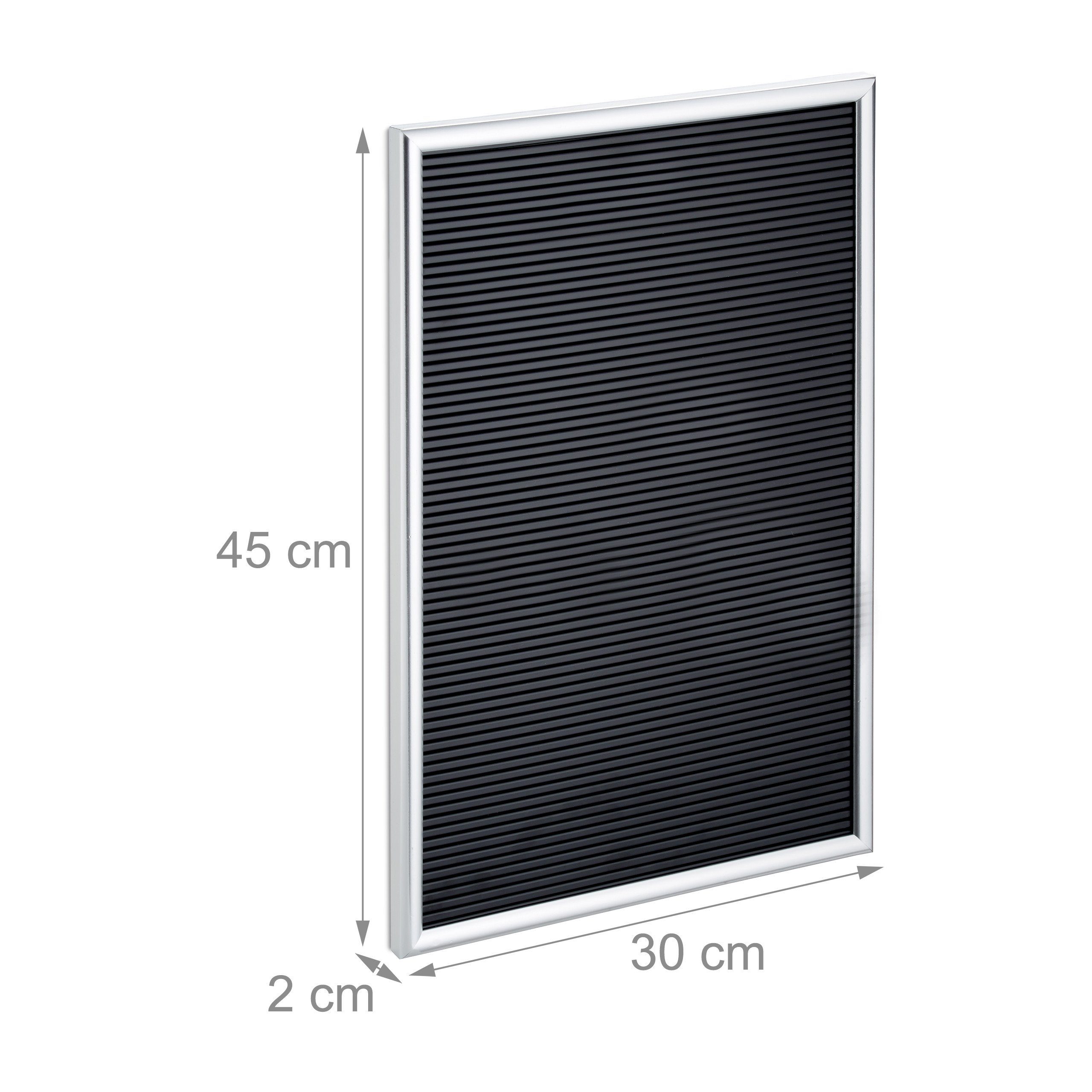 relaxdays Memoboard 10 x Letterboard 30 x 45 cm silber