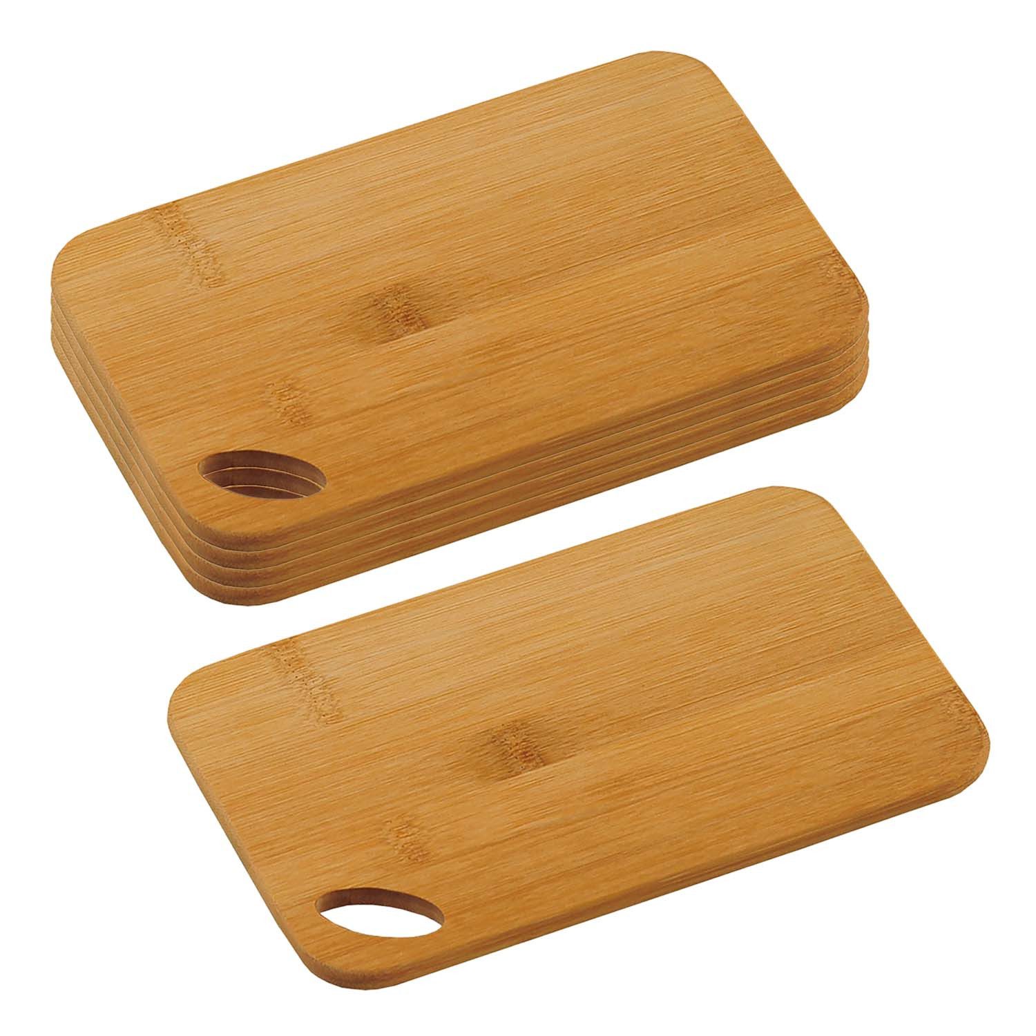 Kesper Frühstücksbrett 5 Stück Schneidebrett, Bambus - 22,5 x 14,5cm, Holz, (5-St), mit komfortablen Griffloch