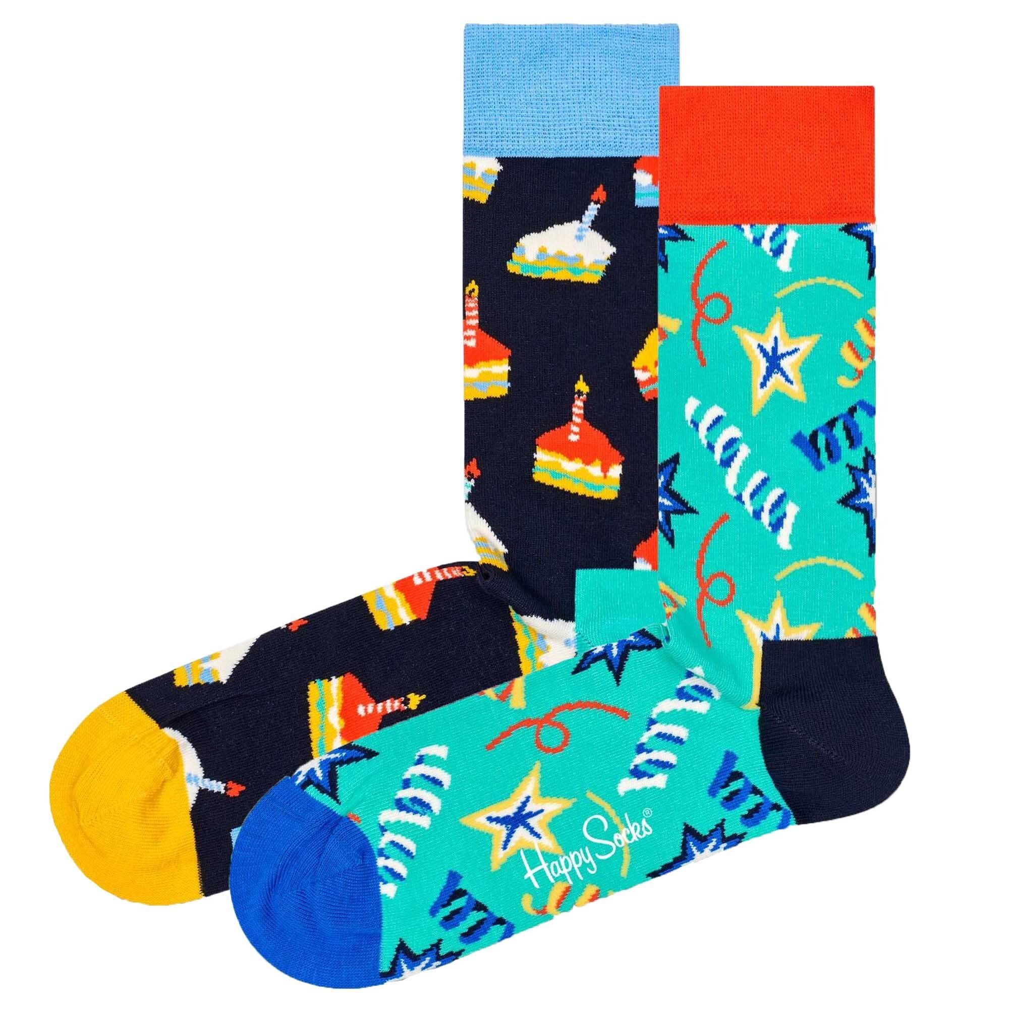 Cake Birthday - 2er Socken, Pack Kurzsocken Happy Unisex Socks