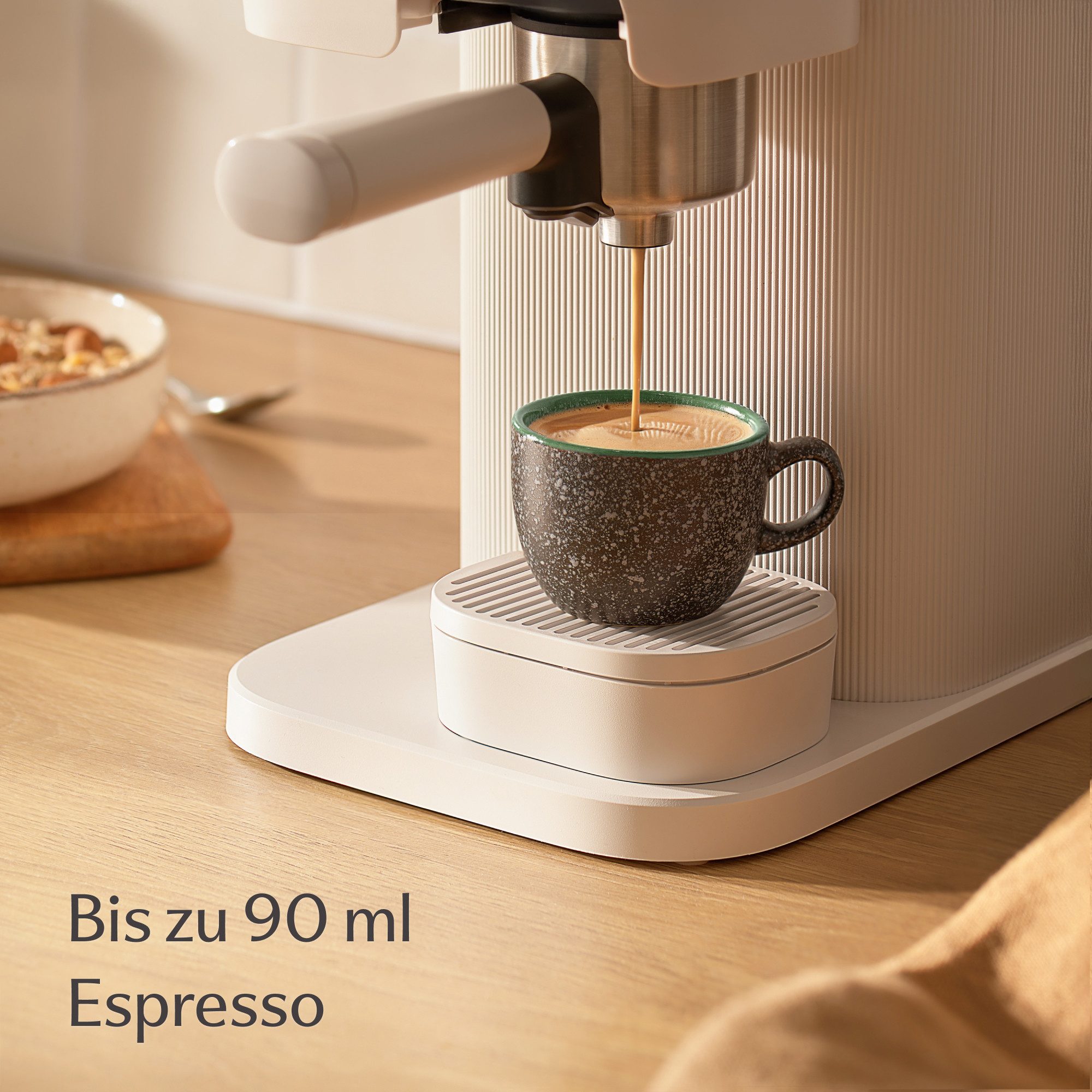Cosumy Cappuccinotasse Espressotassen mit Untertassen 4er Set - 90 ml Keramik bunt, 8-tlg., Keramik, Steingut mit Handgefertigter Reaktiver Glasur - Hält Lange  – Bild 4 von 5