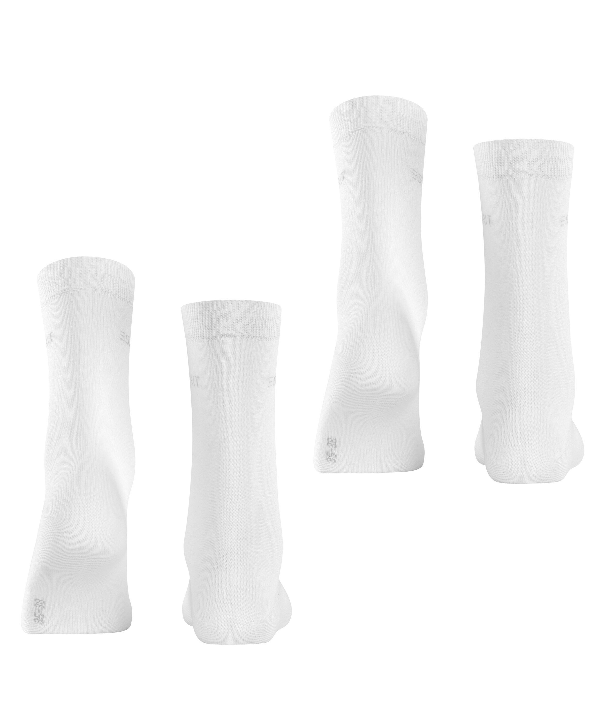 Esprit Socken Uni (2-Paar, 2er Pack) aus elastischem Material, atmungsaktiv