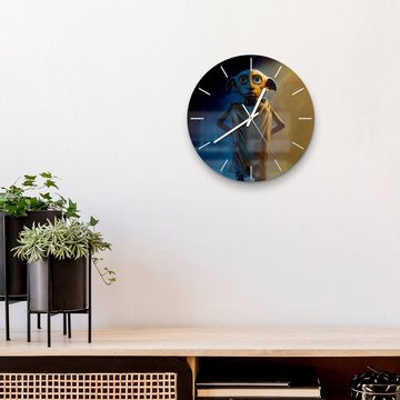 DEQORI Wanduhr 'Dobby der Hauself (HP)' (Glas Glasuhr modern Wand Uhr Design Küchenuhr)