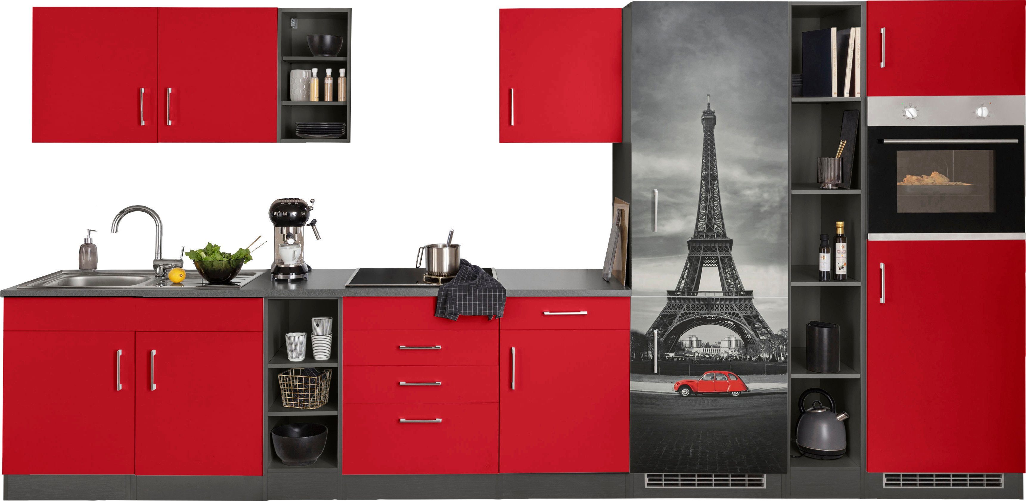 KOCHSTATION Кухниzeile KS-Paris, ohne E-Geräte, Breite 390 cm