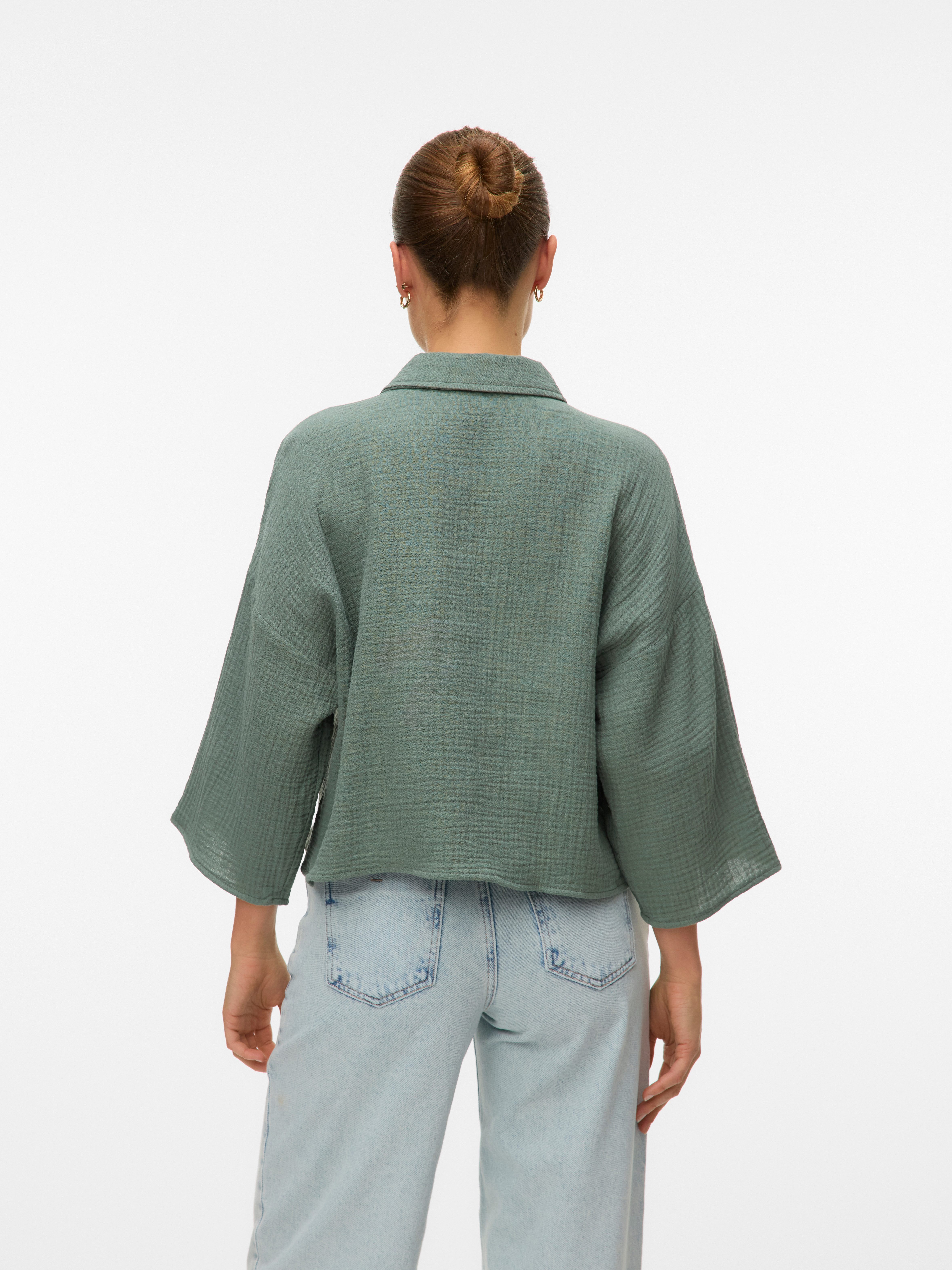 Vero Moda Hemdbluse VMNATALI CROP SHIRT WVN NOOS Baumwolle, loose fit günstig online kaufen