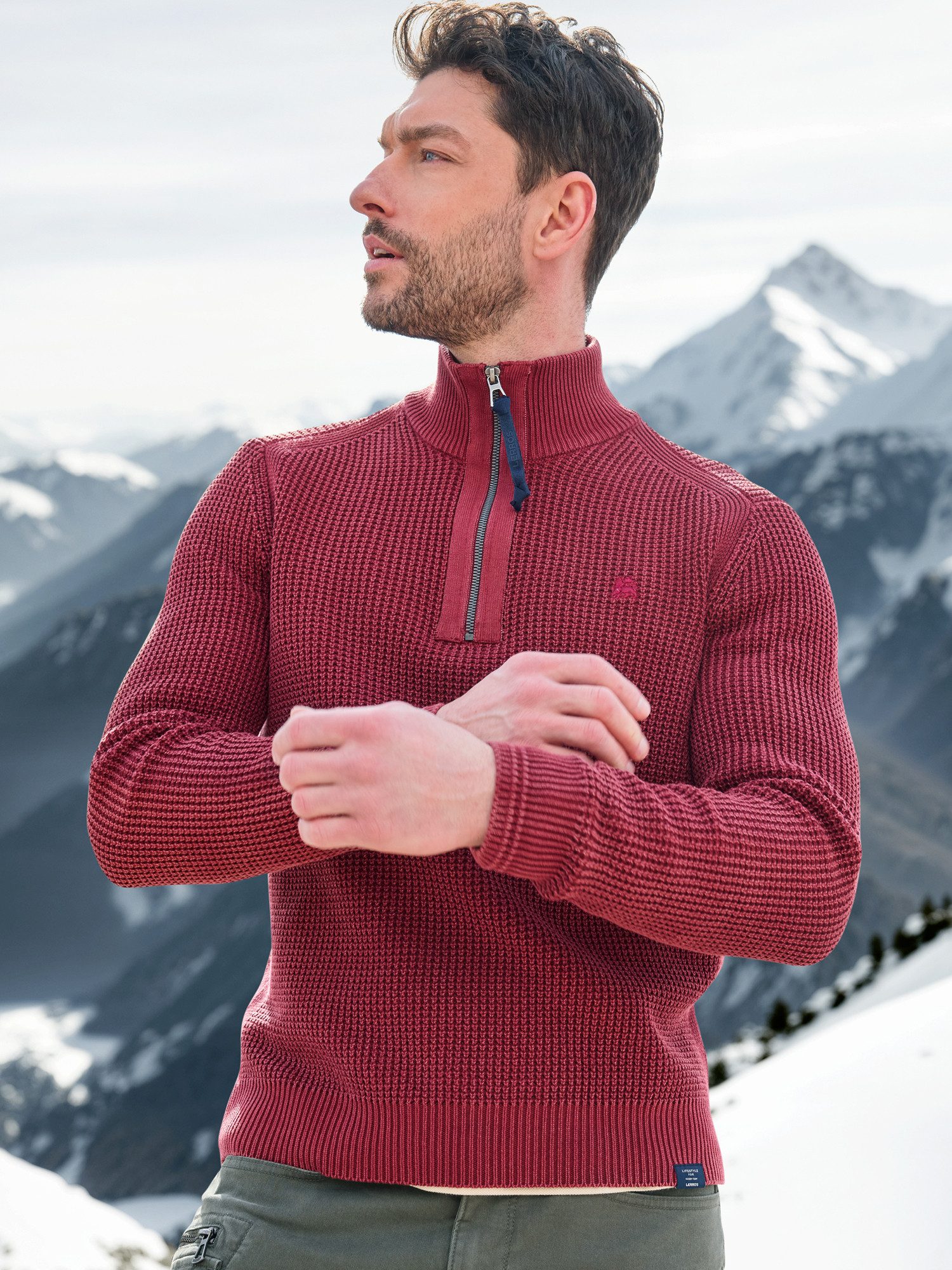 LERROS Strickpullover LERROS Herren Troyer in Strukturqualität günstig online kaufen