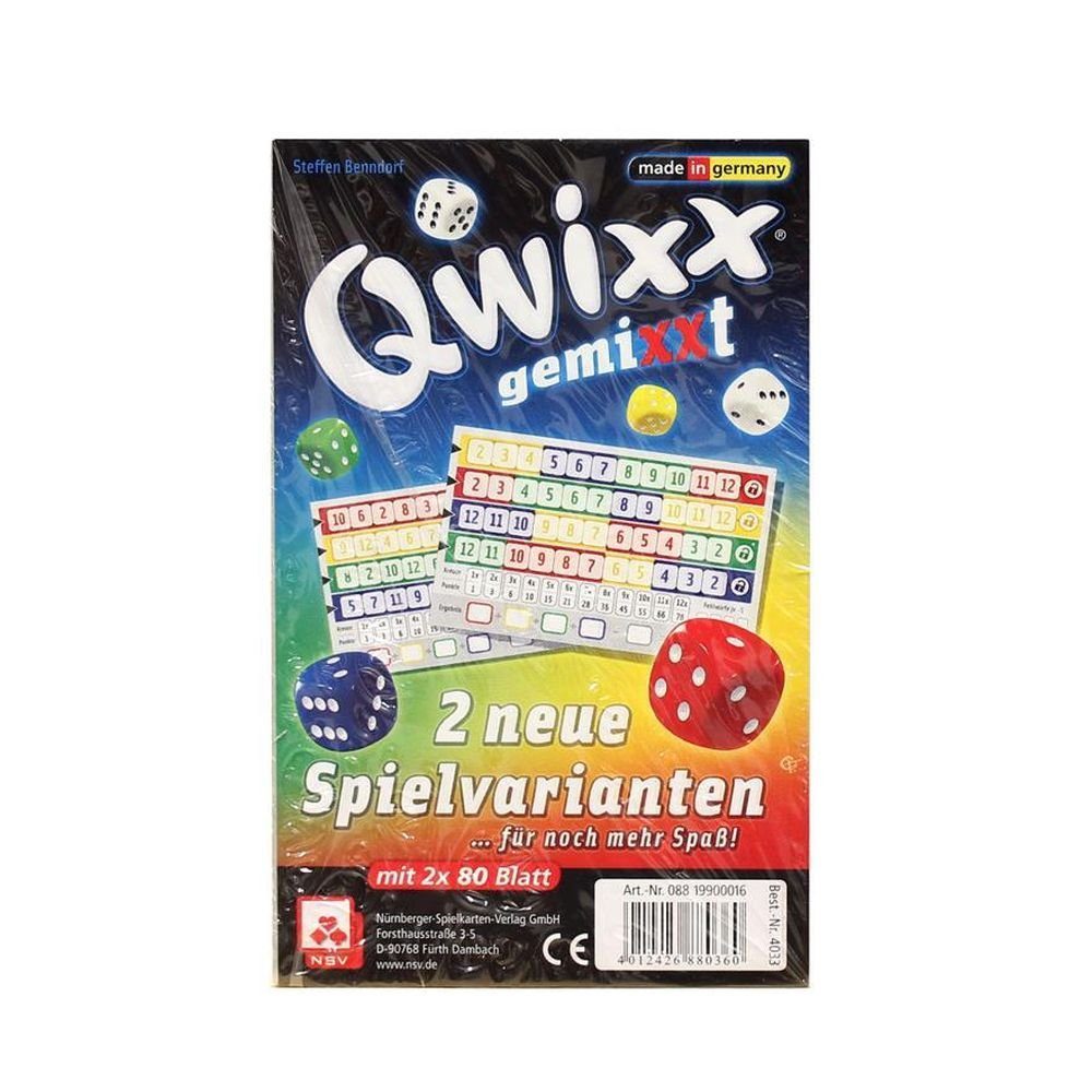 Cartamundi NSV Spiel, Qwixx gemiXXt 2 neue Spielvarianten / Zusatzblock