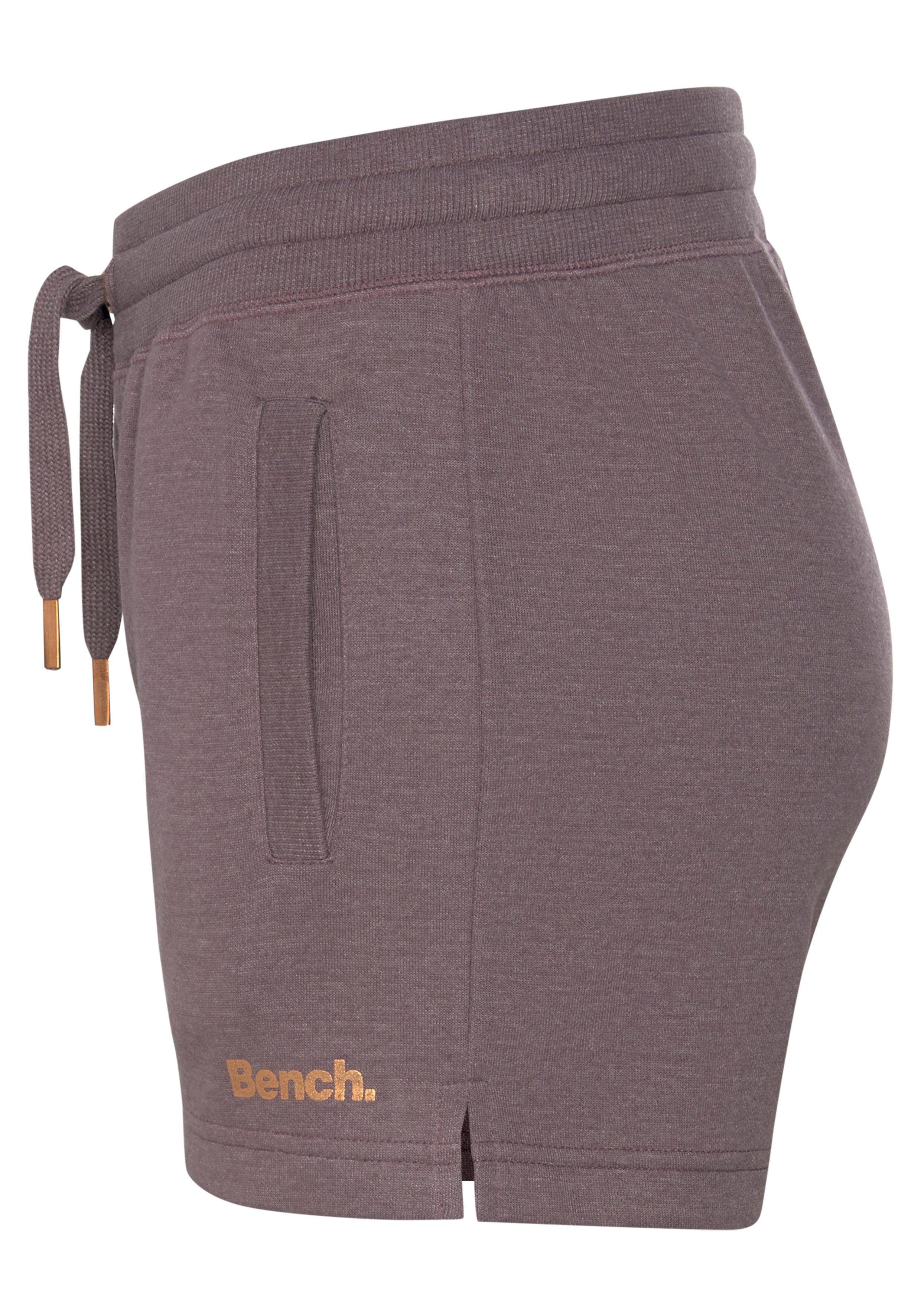 Bench. Loungewear Relaxshorts -Kurze Sweathose mauve-meliert kurzen Taschen, und seitliche Loungeanzug mit Seitenschlitzen