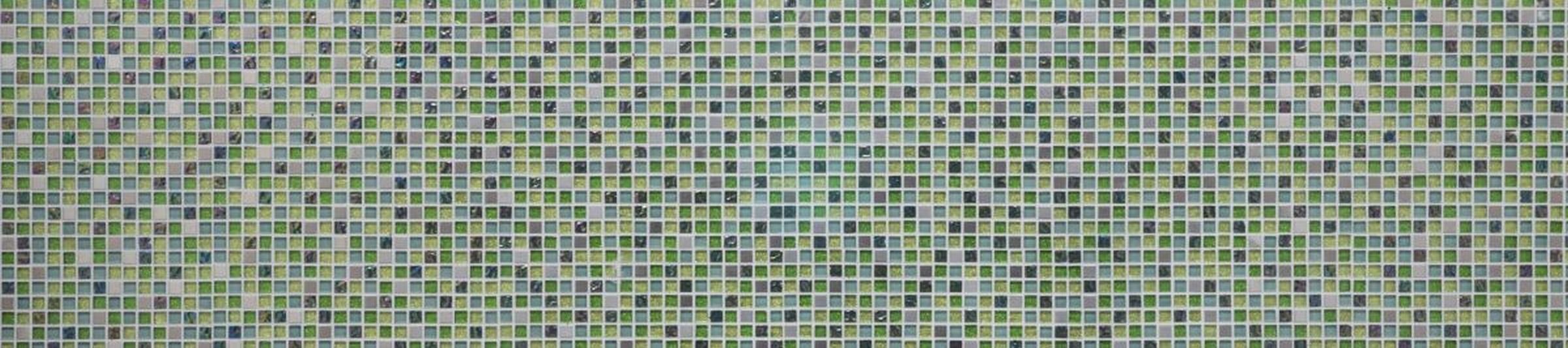 Edelstahl Mosaikfliese silber grün Mosaikfliesen Glasmosaik Mosani lime