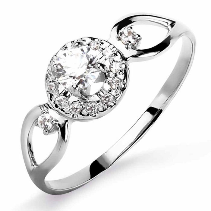 Zolotoy Verlobungsring Fingerring Goldring 585 Weißgold 302015595 Damen Ring Zirconia Premiums (1-tlg. inkl. Schmuckbox) Rhodiniert Verlobung