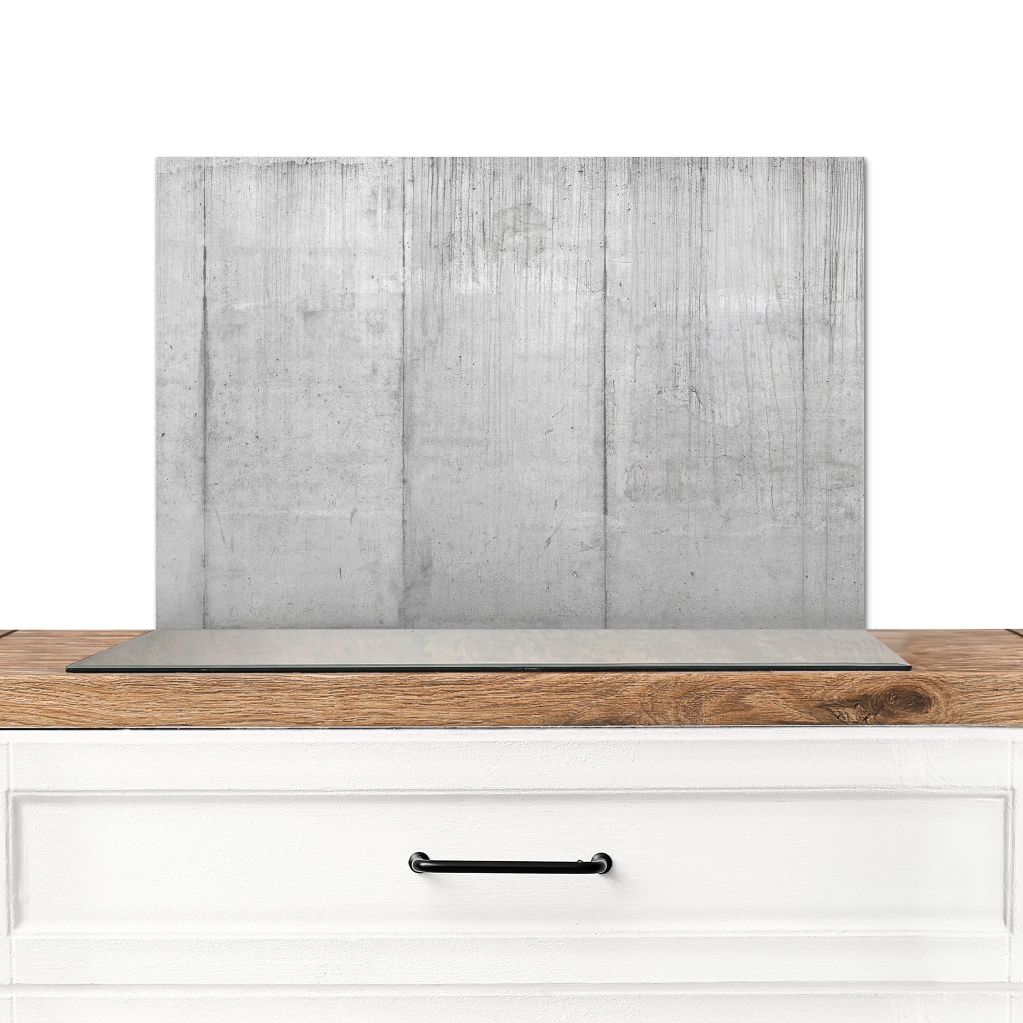 KitchenYeah Küchenrückwand Grau - Betonoptik/print - Industriell, (1-tlg), Spritzschutz Küche, Küchendeko, 60x40 cm