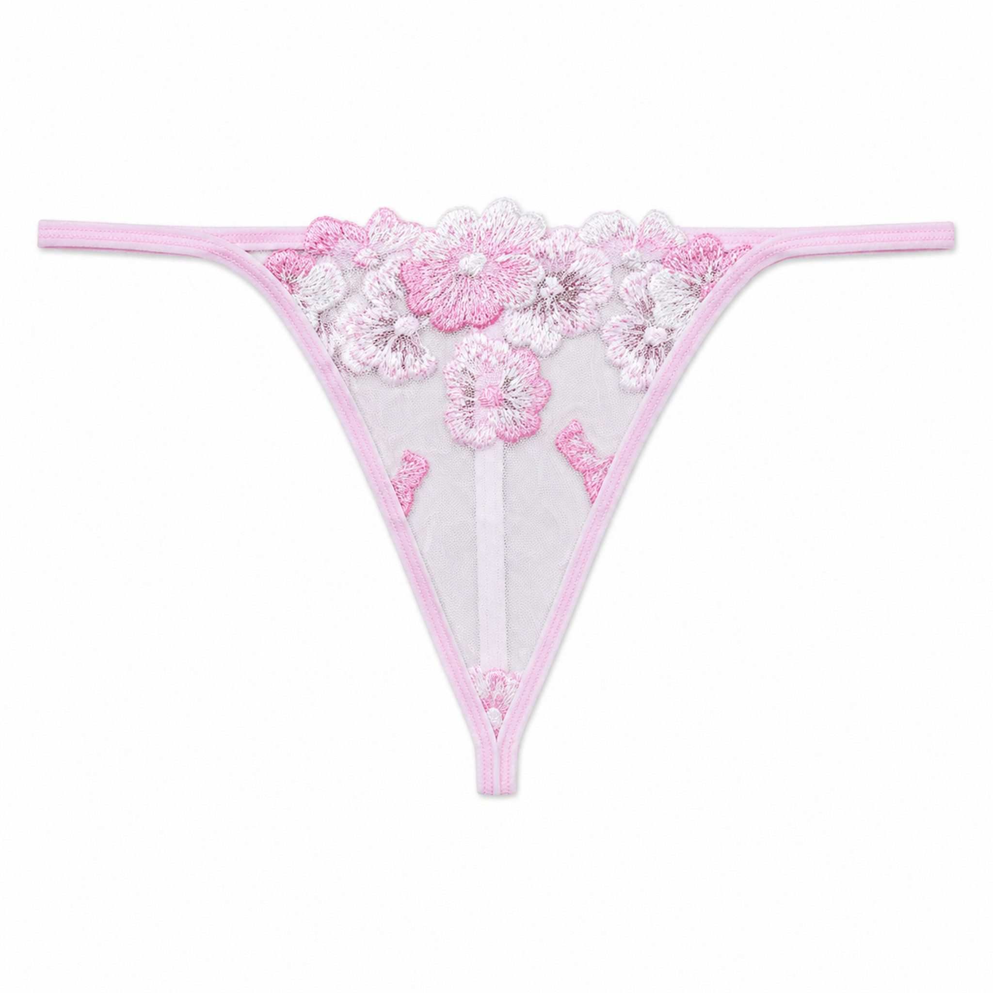 NEXORA INTIMATES™ Stringtanga Damen String Tanga Spitze Blumen One Size XS-XL Rosa femininer Damen String mit floralen Details