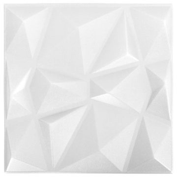 vidaXL Wandpaneel 3D-Wandpaneele 48 Stk 50x50 cm Diamantweiß 12 m²