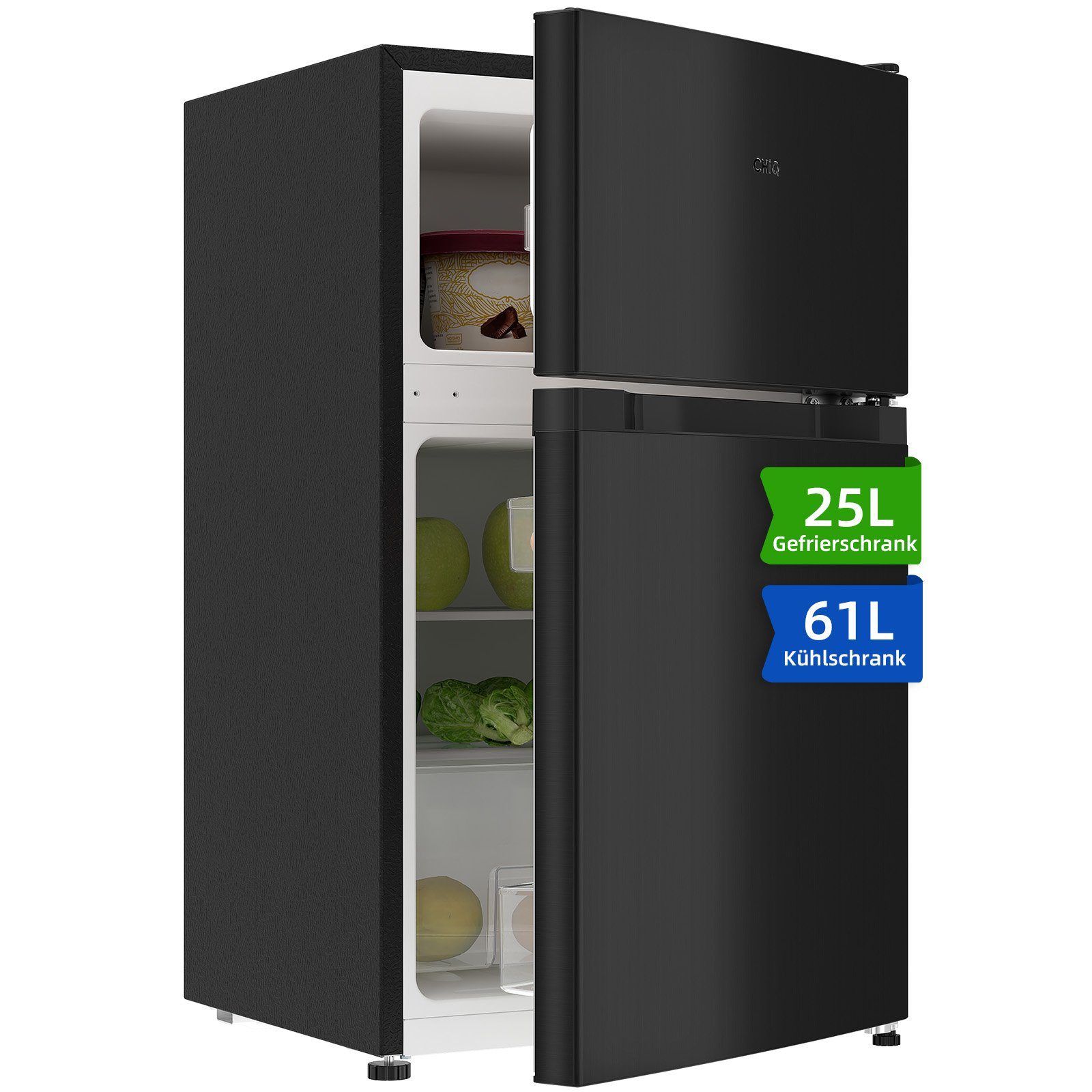 CHiQ Kühl-/Gefrierkombination FTM86L42, 85 cm hoch, 47 cm breit, Mini-Kühlschrank, 4 Starkes Gefrieren, 12 J Garantie auf Kompressor