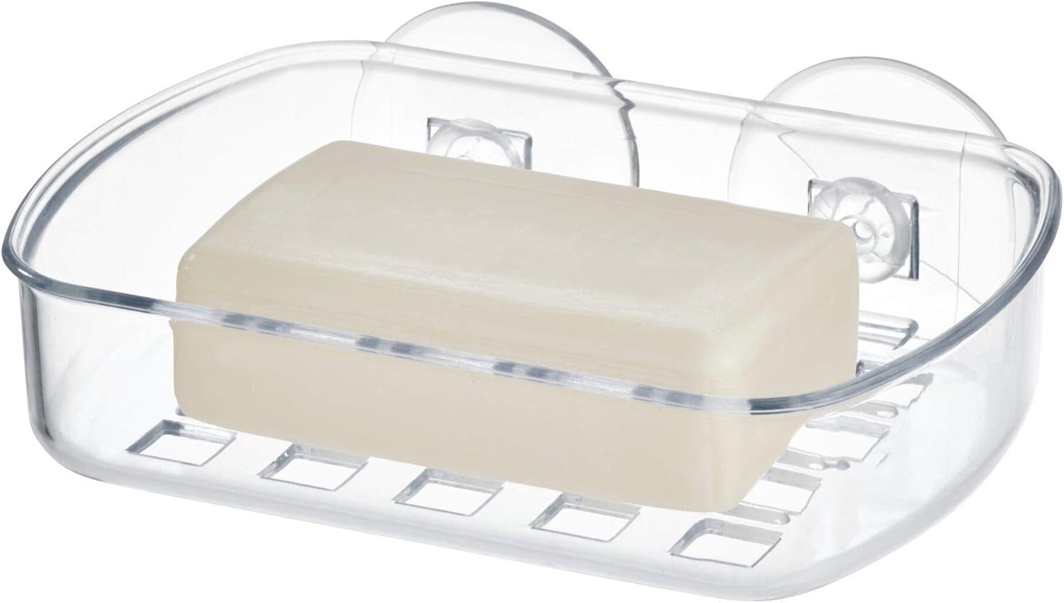 FELIXLEO Seifenschale Seifenhalter Dusche mit 2 Saugnäpfen, Transparent Kunststoff, 1-St.
