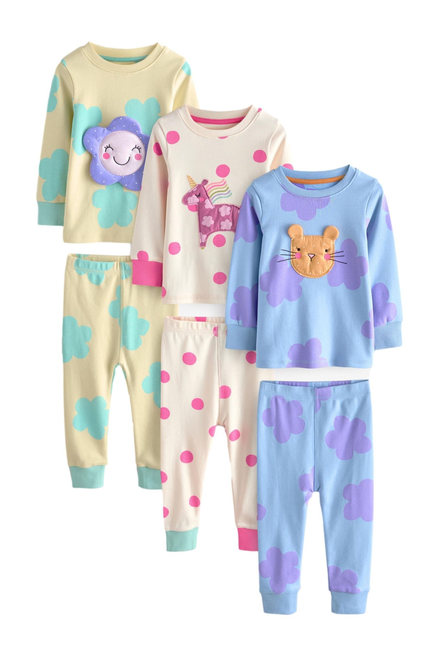 Pyjama Snuggle Schlafanzug aus Baumwolle im 3er-Pack