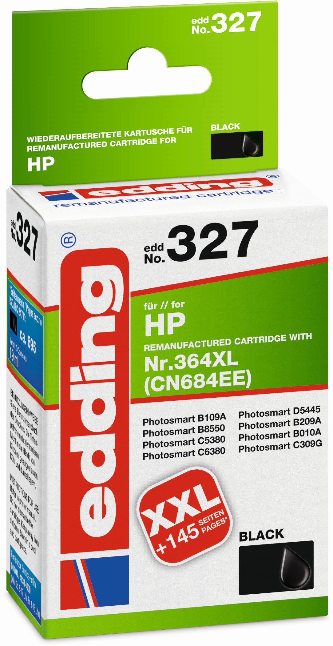 edding Tintenpatrone kompatibel mit HP 364XL black Nachfülltinte (x)