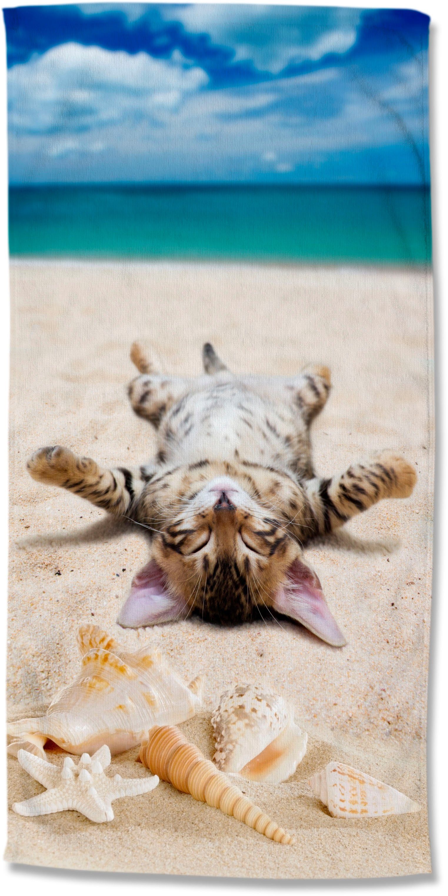 good morning Strandtuch Beachcat, Microfaser (1-St), günstig online kaufen