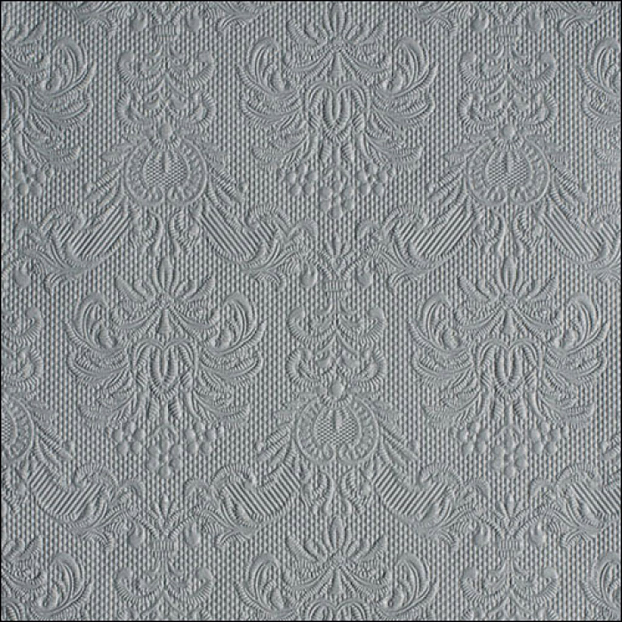 Ambiente Luxury Paper Products Papierserviette, Servietten Papier 33x33cm Elegance geprägt 15 Stück Grau