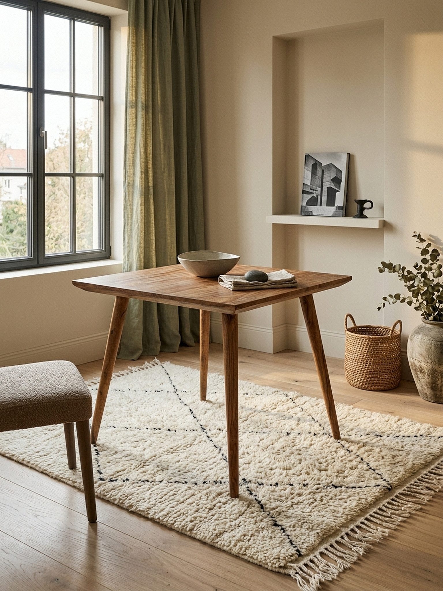 KADIMA DESIGN Esstisch Retro Landhausstil Esszimmertisch, Handgefertigt, mit Maserungen – Bild 3 von 5