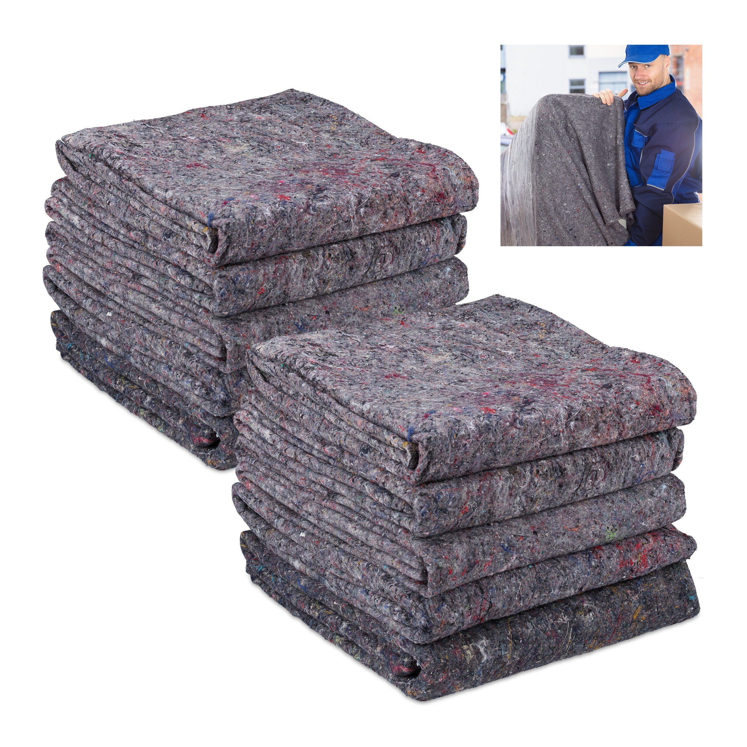 relaxdays Schutzplane Umzugsdecken 10er Set günstig online kaufen