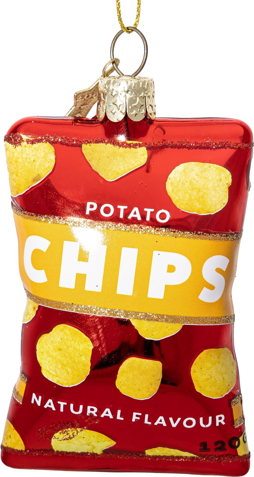 SIKORA Christbaumschmuck Chips Tüte besondere Weihnachtskugel Glas Anhänger günstig online kaufen