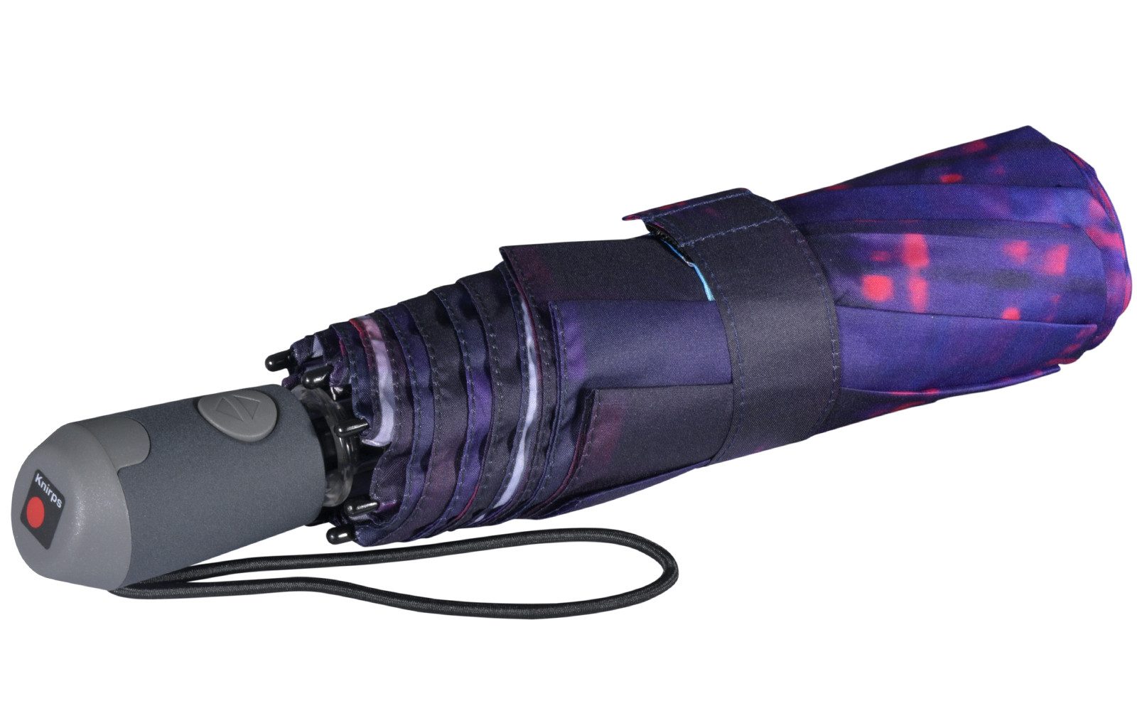 Knirps® Taschenregenschirm E.200 Duomatic mit leichtgängiger Auf-Zu-Automatik, mit abstraktem, blau-rosa Pixel-Muster