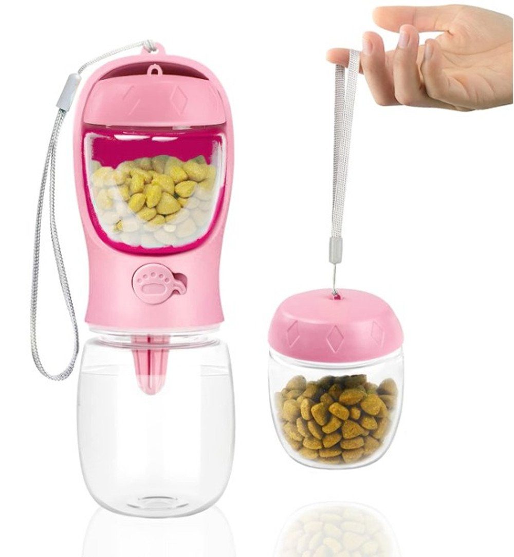 Futterautomat Tragbare Trinkflasche Hunde - 350ml Hundetrinkflasche für Unterwegs