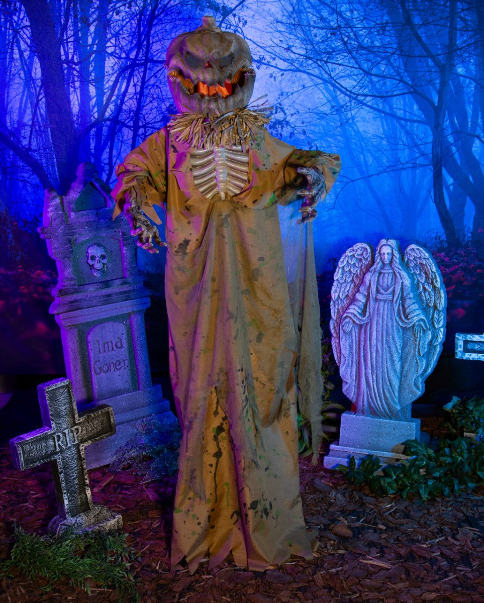 Horror-Shop Dekoobjekt Scary Kürbismann Vogelscheuche mit günstig online kaufen