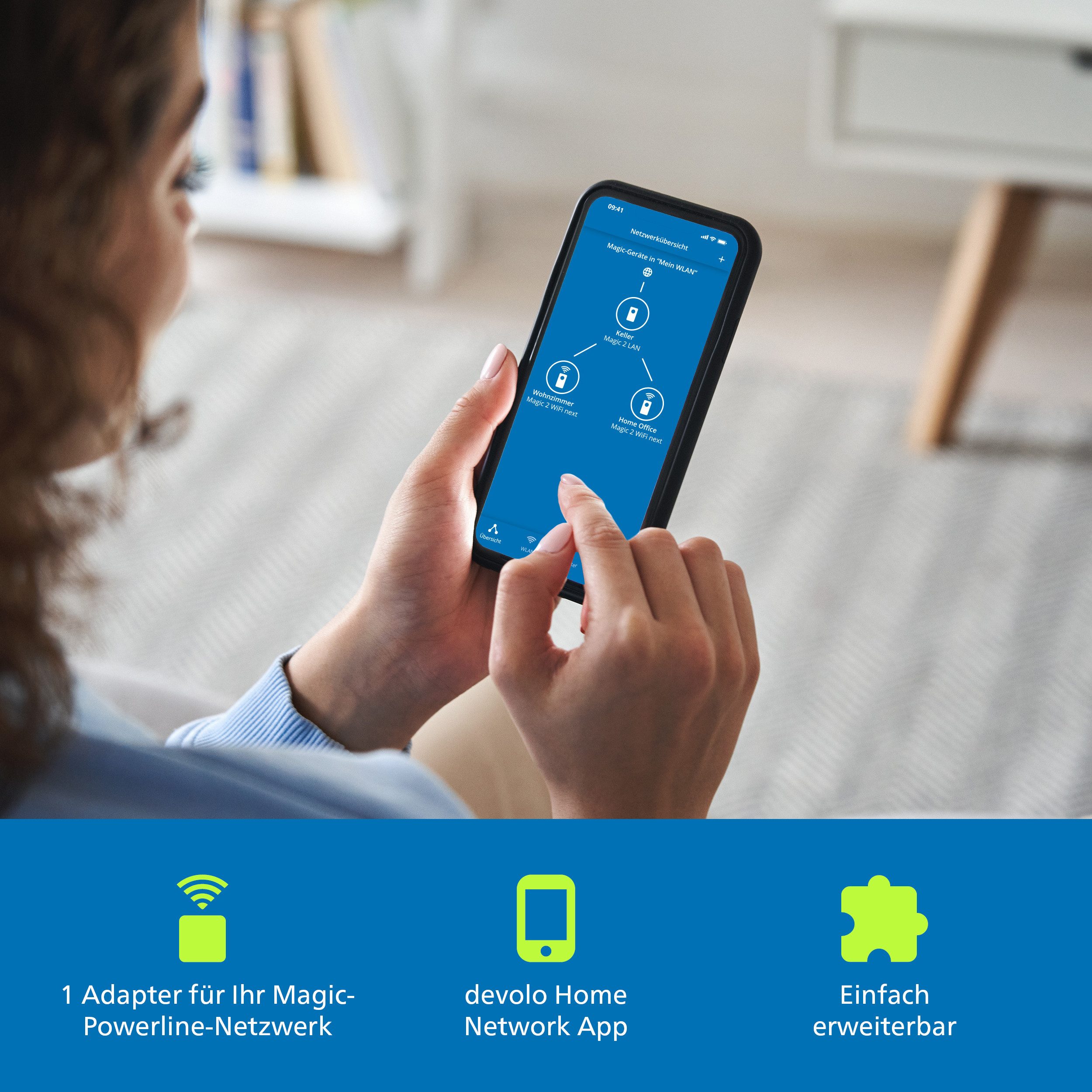 DEVOLO Magic 1 WiFi mini Reichweitenverstärker, Powerline WLAN Verstärker 1x Erweiterungsadapter