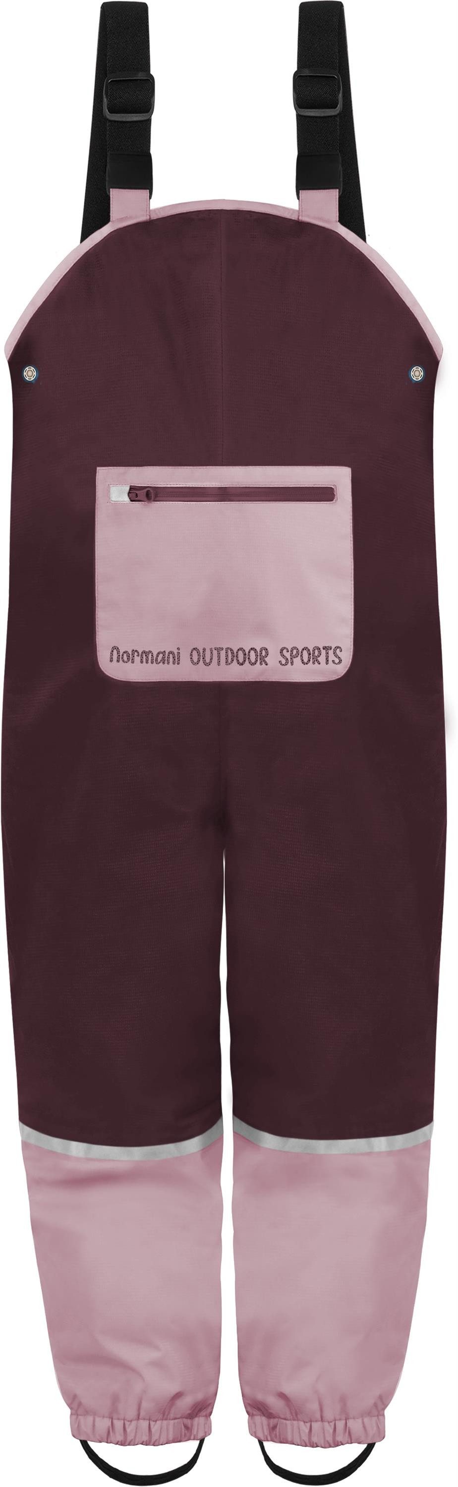 normani Regenhose Kinder Regenhose mit Hosenträgern Waller Ungefütterte Matschhose Latzhose Überziehhose mit Brusttasche