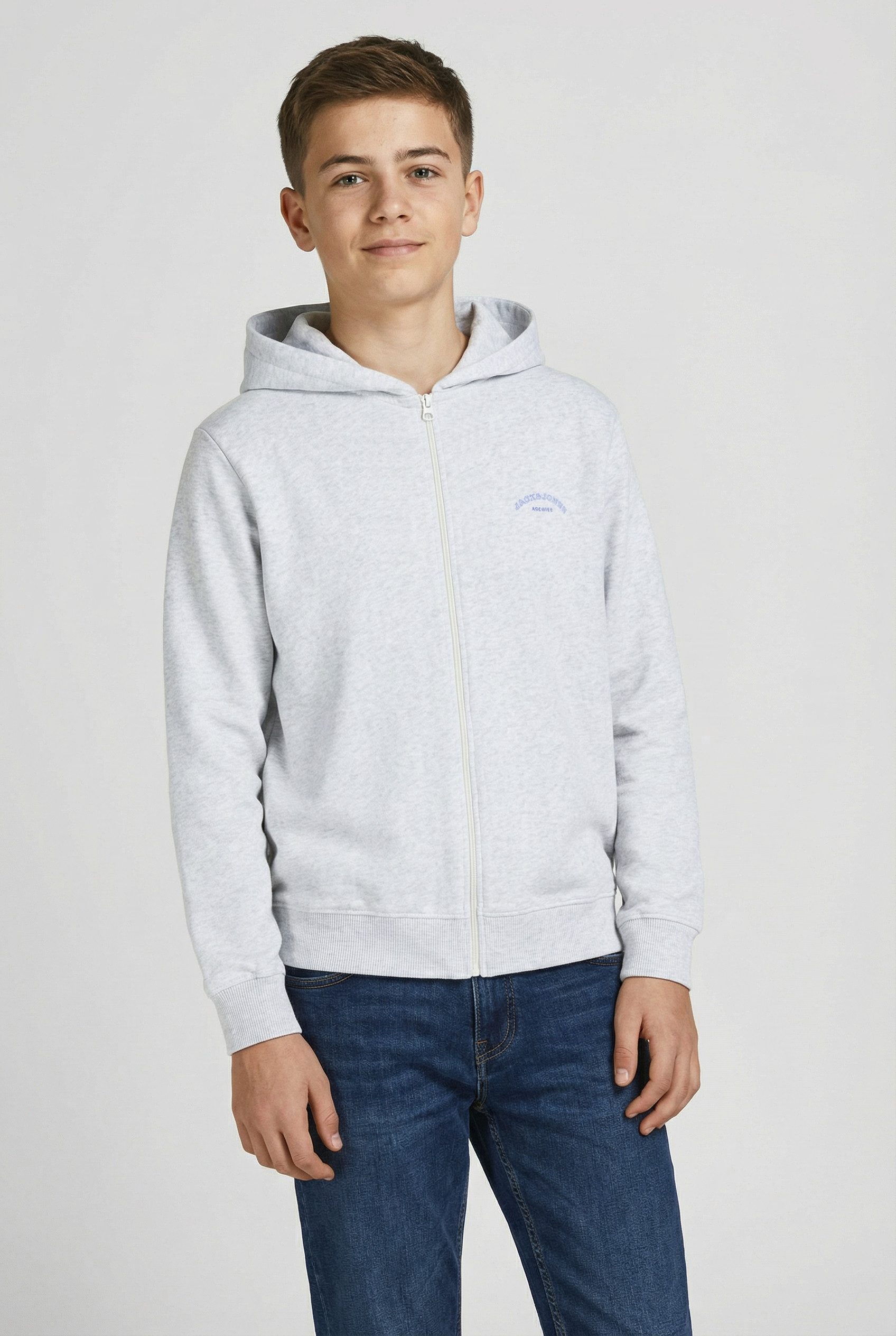Jack & Jones Junior Kapuzensweatjacke JJCOLLEGE LOGO SWEAT ZIP HOOD JNR mit Logoprint