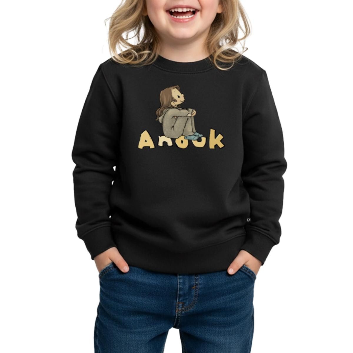 Spreadshirt Sweatshirt Anouk Schriftzug Mit Verträumter Anouk Kinder Premium Pullover (1-tlg)
