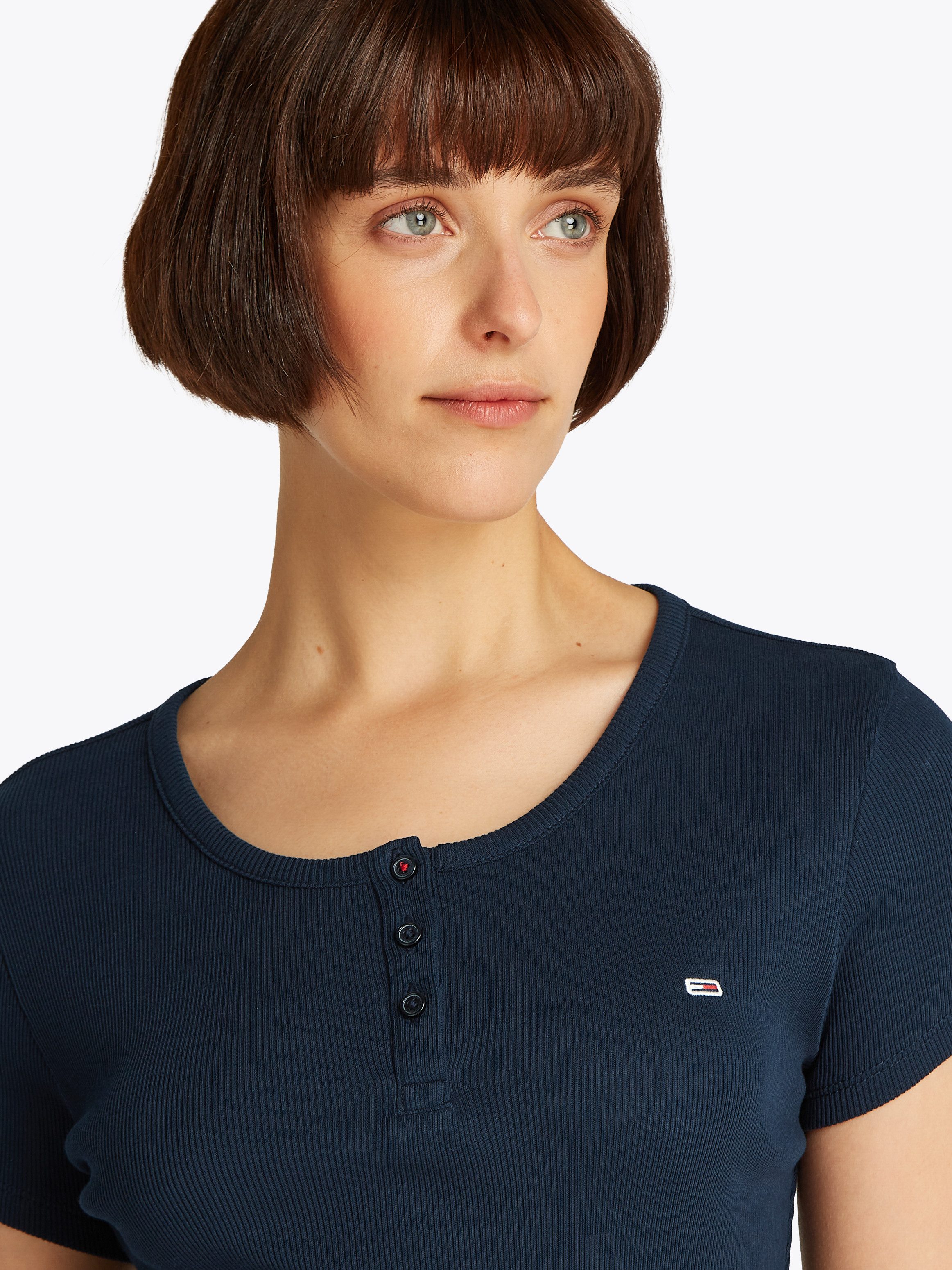 Tommy Jeans T-Shirt TJW SLIM BUTTON günstig online kaufen